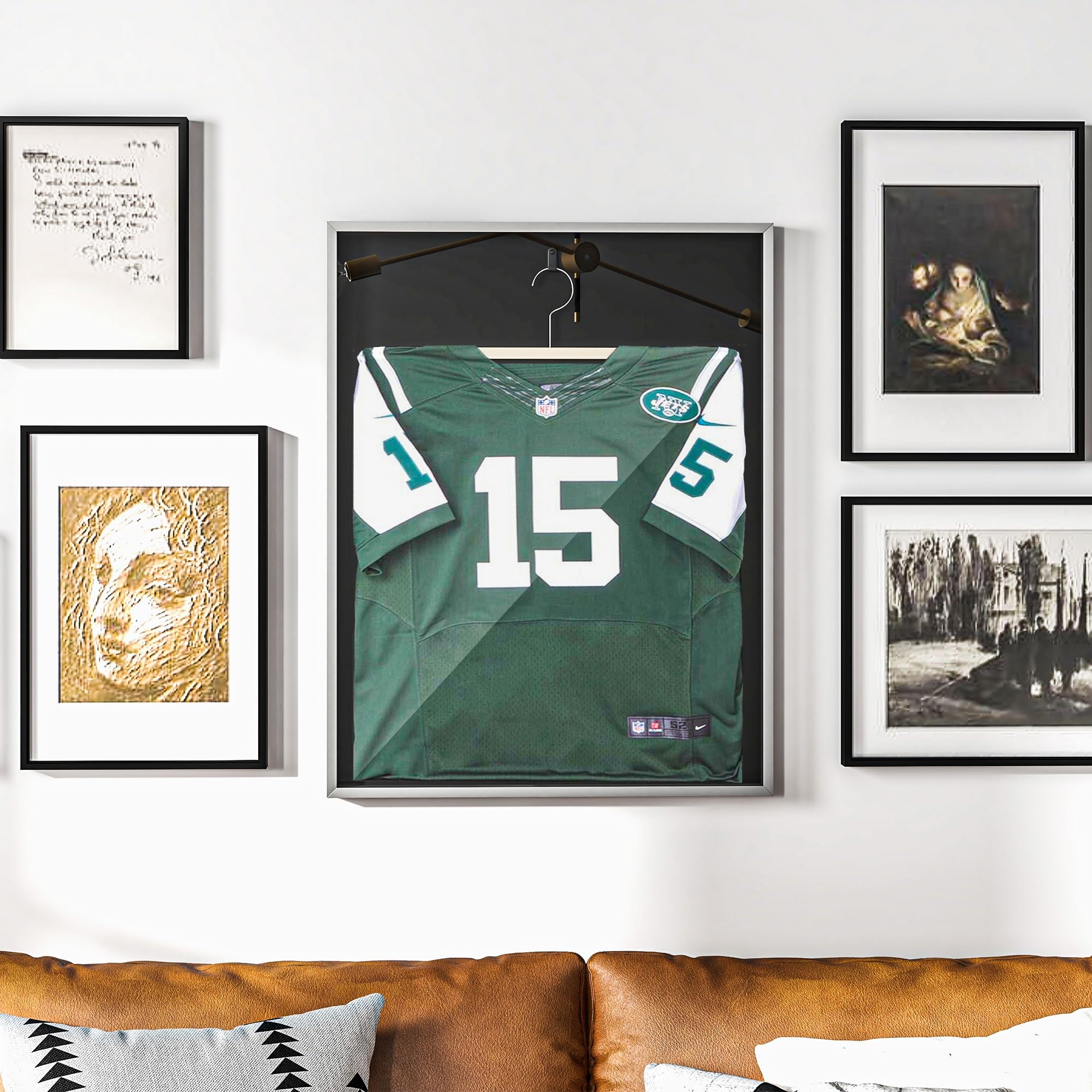 HOMCOM Frame Box T-Frame Cadre pour Maillot en Aluminium et Acrylique Protection UV, 70 x 90 cm