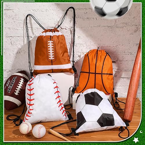 Miniatura 2 de Censen Juego de 24 bolsas con cordón a granel de 12 x 10 pulgadas, impermeables, paquete de playa para fútbol, béisbol, baloncesto, fútbol, fiesta