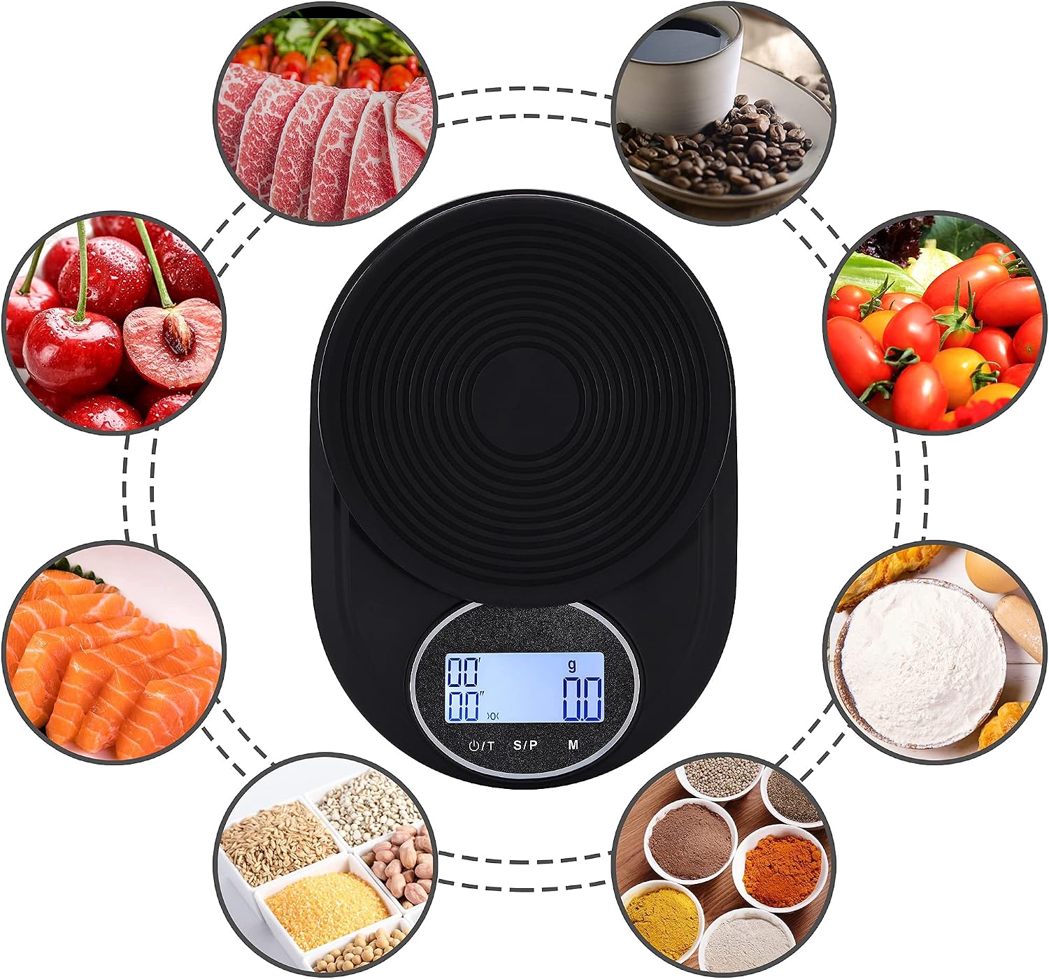 Digital Kitchen Scale,Digital Scale for Baking,Kitchen,Food,Cooking,Digital Food Scales Digital Weight Grams and Ounces with Waterproof Cover