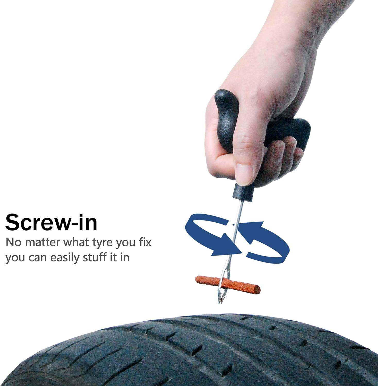 DONG KETRUM Universal Tire Repair Kit Tools with 20 Plugs for Car,Truck, Motorcycle, ATV,RV,Tractor, Heavy Duty Fix Punctures Tools (22 PCS) : Automotive