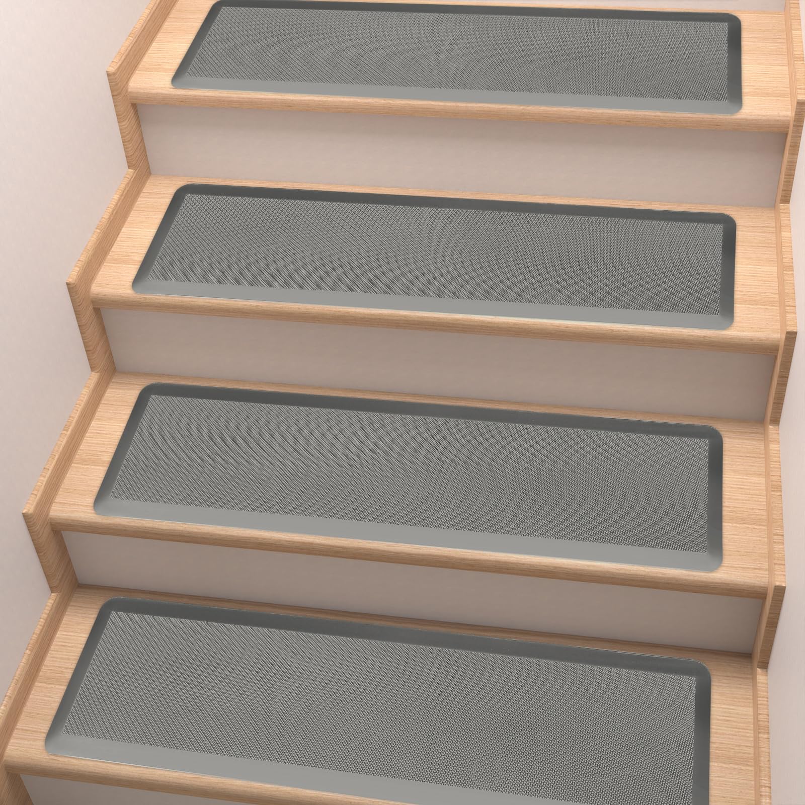 PURE ERA Cushioned Stair Mat, 8 x 30 Inch Non-Slip Stair Treads, Staircase Step Treads Foam Stair Pads, Tape Free Durable Stair Treads for Wooden