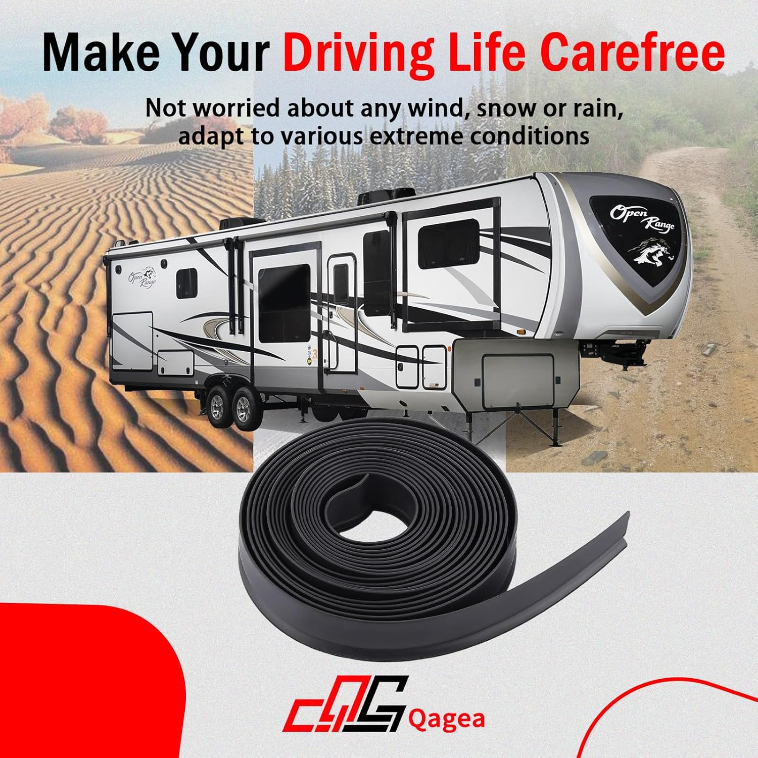 RV Slide Out Wiper Seal 1-1/2" R854056 Black Rubber Slideout Seal (Clip on) 25'