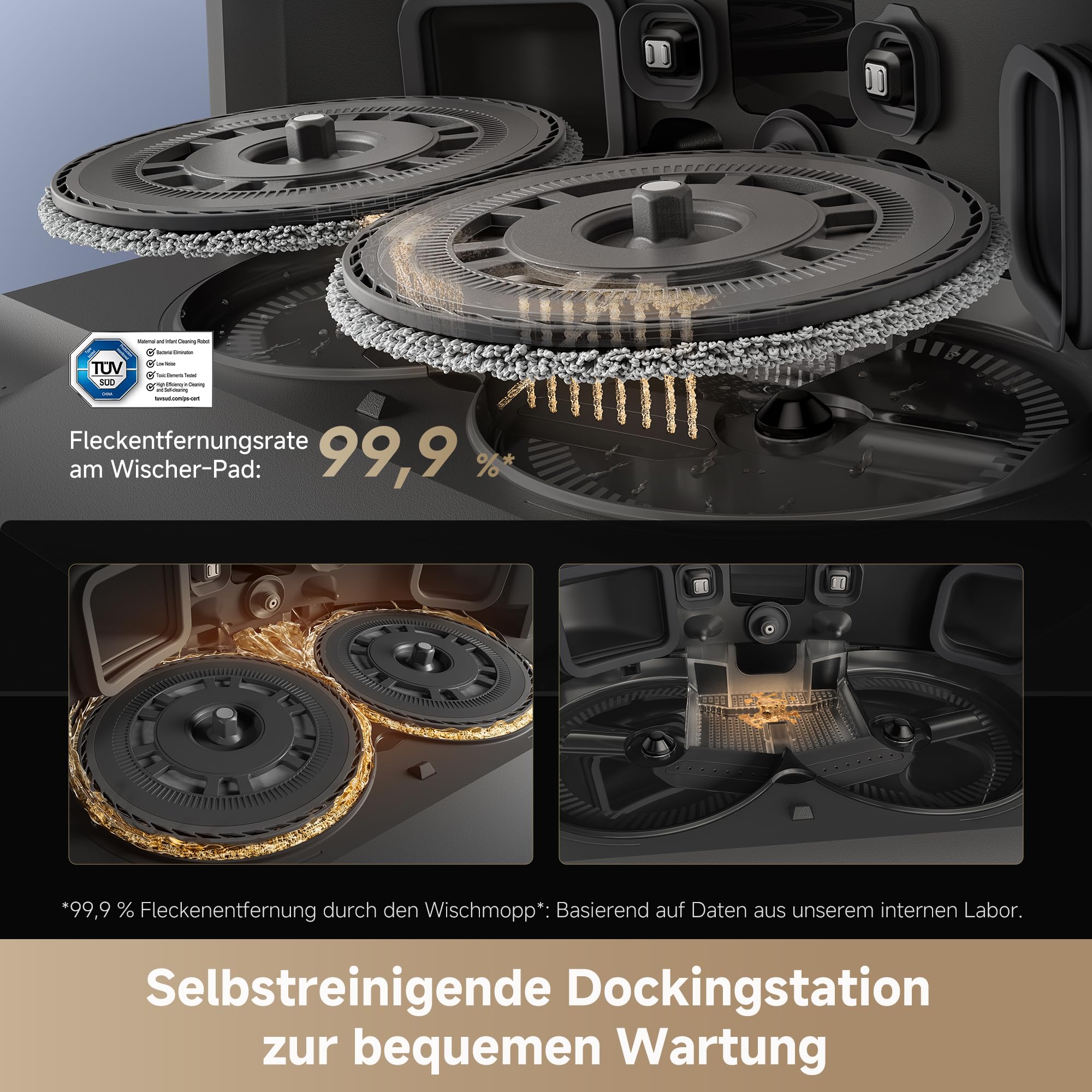 dreame L40s Pro Ultra Saugroboter, selbstreinigende Wischmopps, 19.000 Pa Saugkraft, 100% Detangling DuoBrush, ausfahrbare Wischmopps, Hindernisvermeidung für mehr als 180 Objekte, Sprachsteuerung