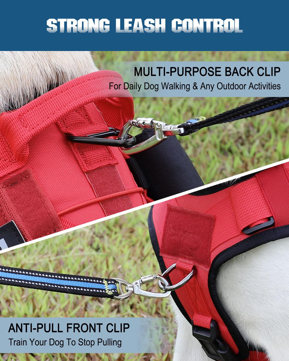 PETNANNY Chaleco táctico para perro, arnés de apoyo emocional sin tirones con parches de velcro y sistema Molle para entrenamiento y caza (rojo, XL)