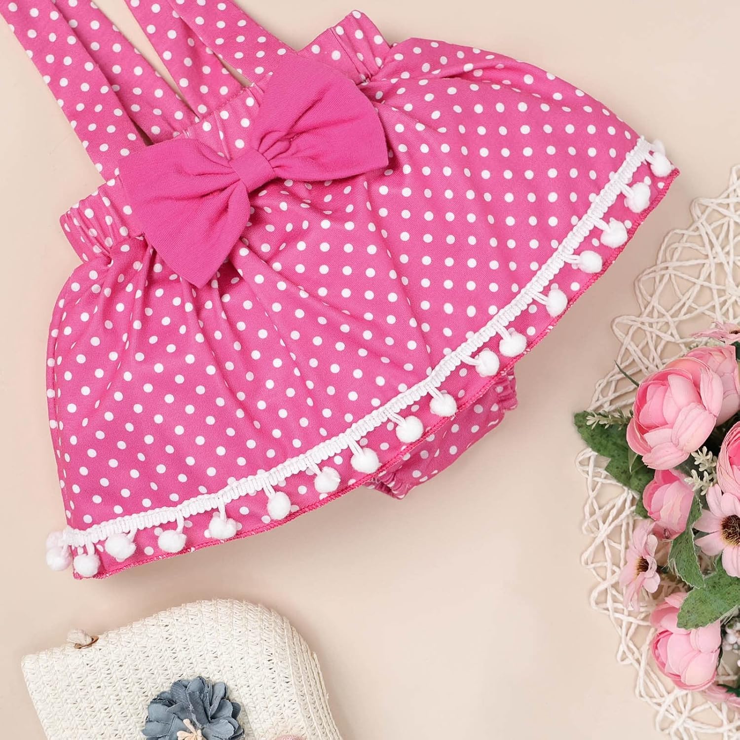 My 1st Easter Baby Girl Outfits Gifts Newborn Ruffle Romper Polka Dots Bunny Skirt Headband Leg Warmmer 0-18 Months - Image 8