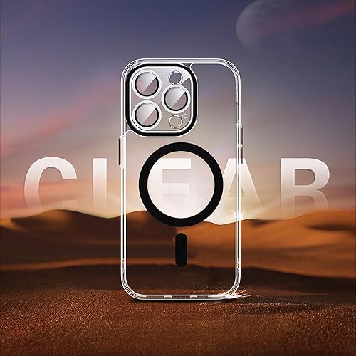 Miniatura 3 de Funda transparente diseñada para iPhone 15 Pro, 2 protectores de pantalla, 30 x antiamarilleo, compatible con MagSafe, protector de cámara