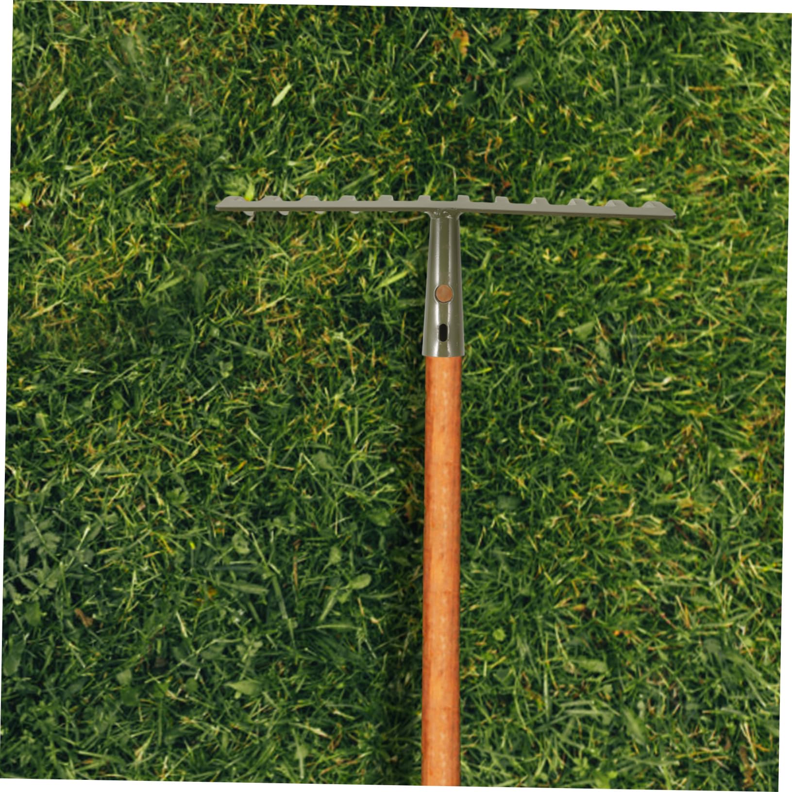 Gadpiparty 2piezas Rastrillo De Jardín De Dientes Cabezal Metálico Resistente para Jardinería Herramienta Mini Rake para Remover y Nivelar Césped