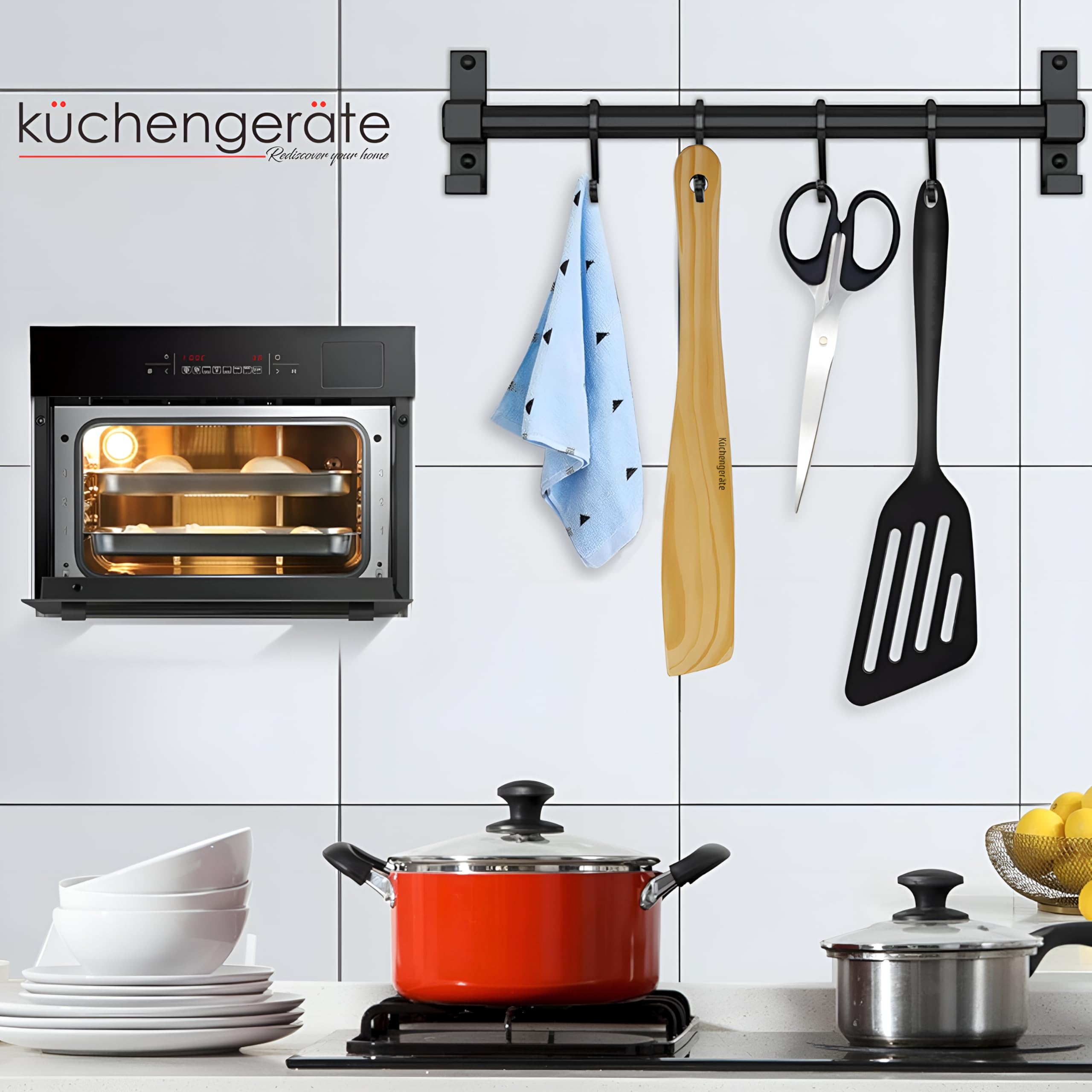 Kuchengerate - Juego de 4 esparcidores de crepé y espátula, 12 pulgadas, espátula de crepé de 3.5, 5, 7 pulgadas, kit de esparcidores de cenizas naturales, para crepería, para adaptarse a sartenes de 9