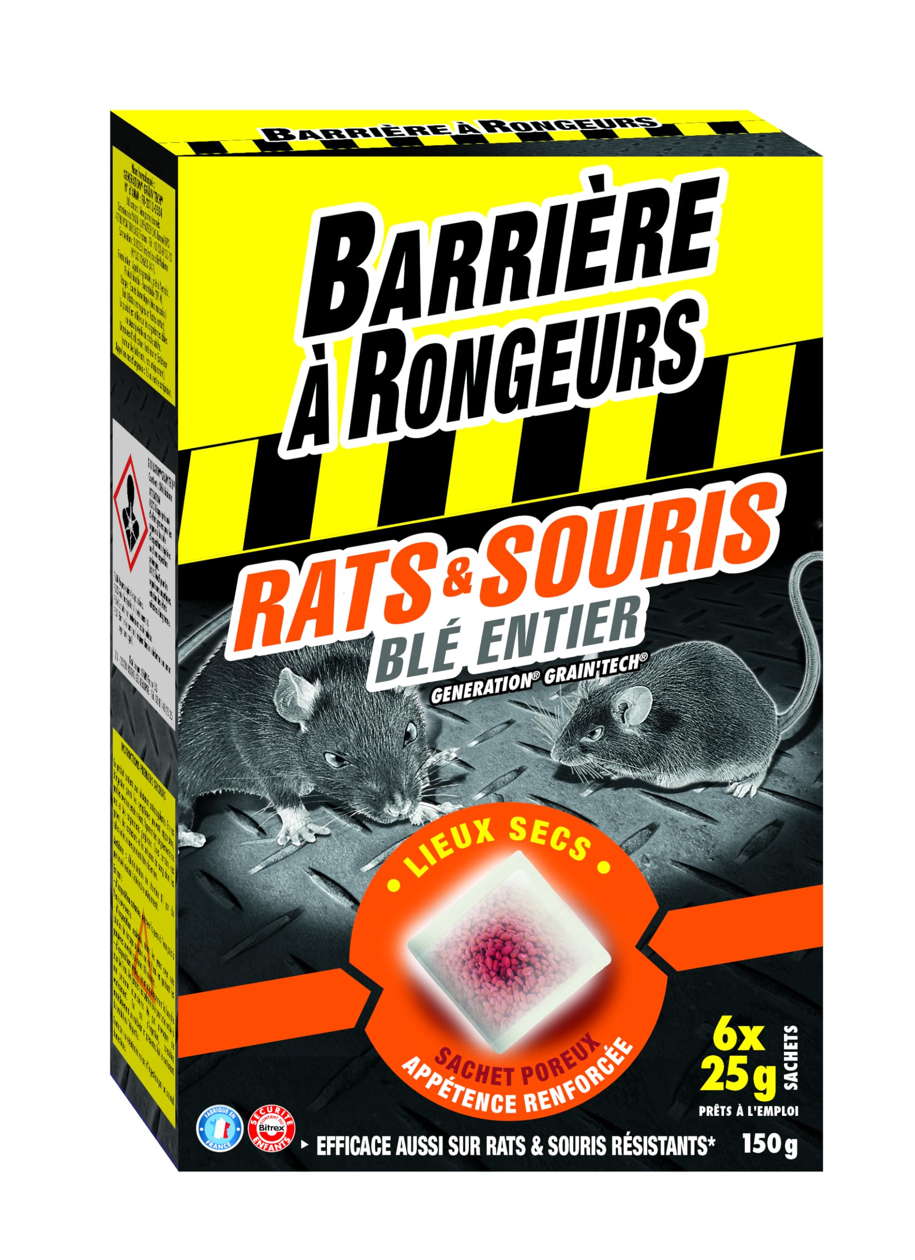 Appât sur céréales rongeurs BARRIERE A RONGEURS 150g