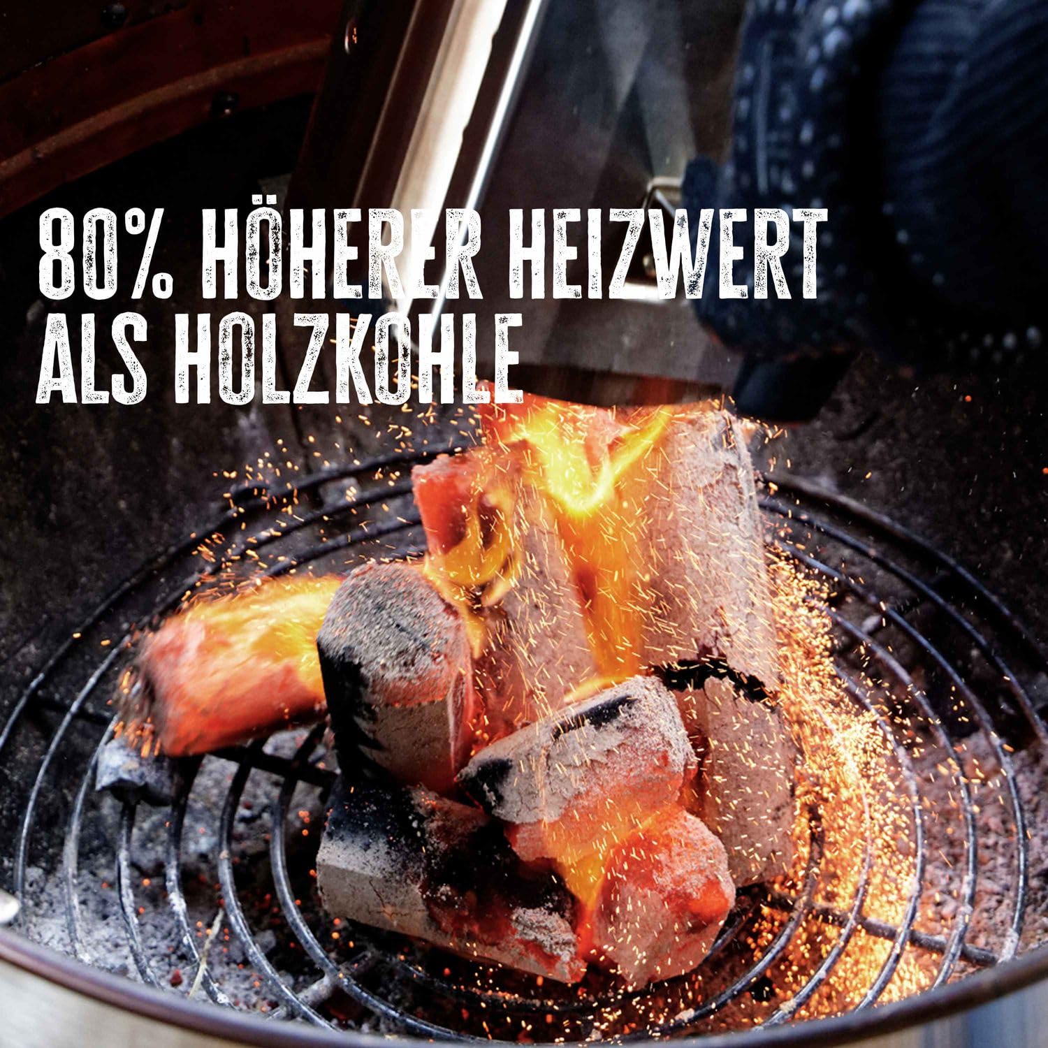 Grillfürst Kokosbriketts in Stangenform 10 kg - Briketts aus Kokosnussschalen für eine extra Lange Grilldauer, aus 100% Kokosschalen