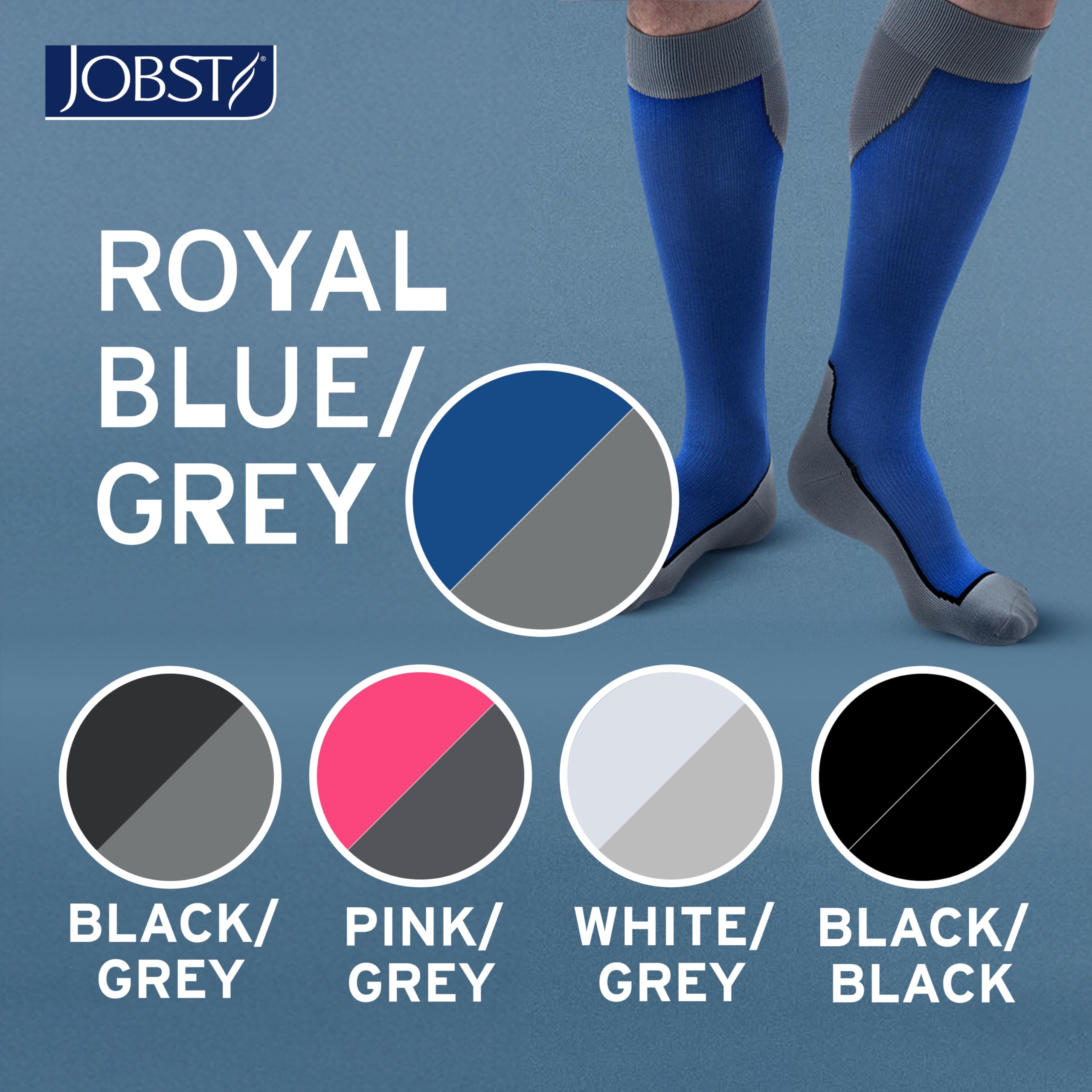 JOBST Sport Knee High, The Graduated Compression Socks for Sports Lovers, Sport 15-20 mmHg Compression, Unisex Design - Image 2