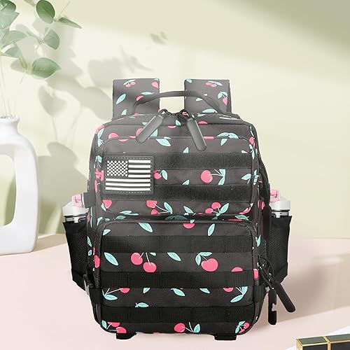 Miniatura 2 de Mini mochila táctica de 9L para hombres y mujeres, mochila táctica pequeña para senderismo, bolsa táctica pequeña (color negro cereza)