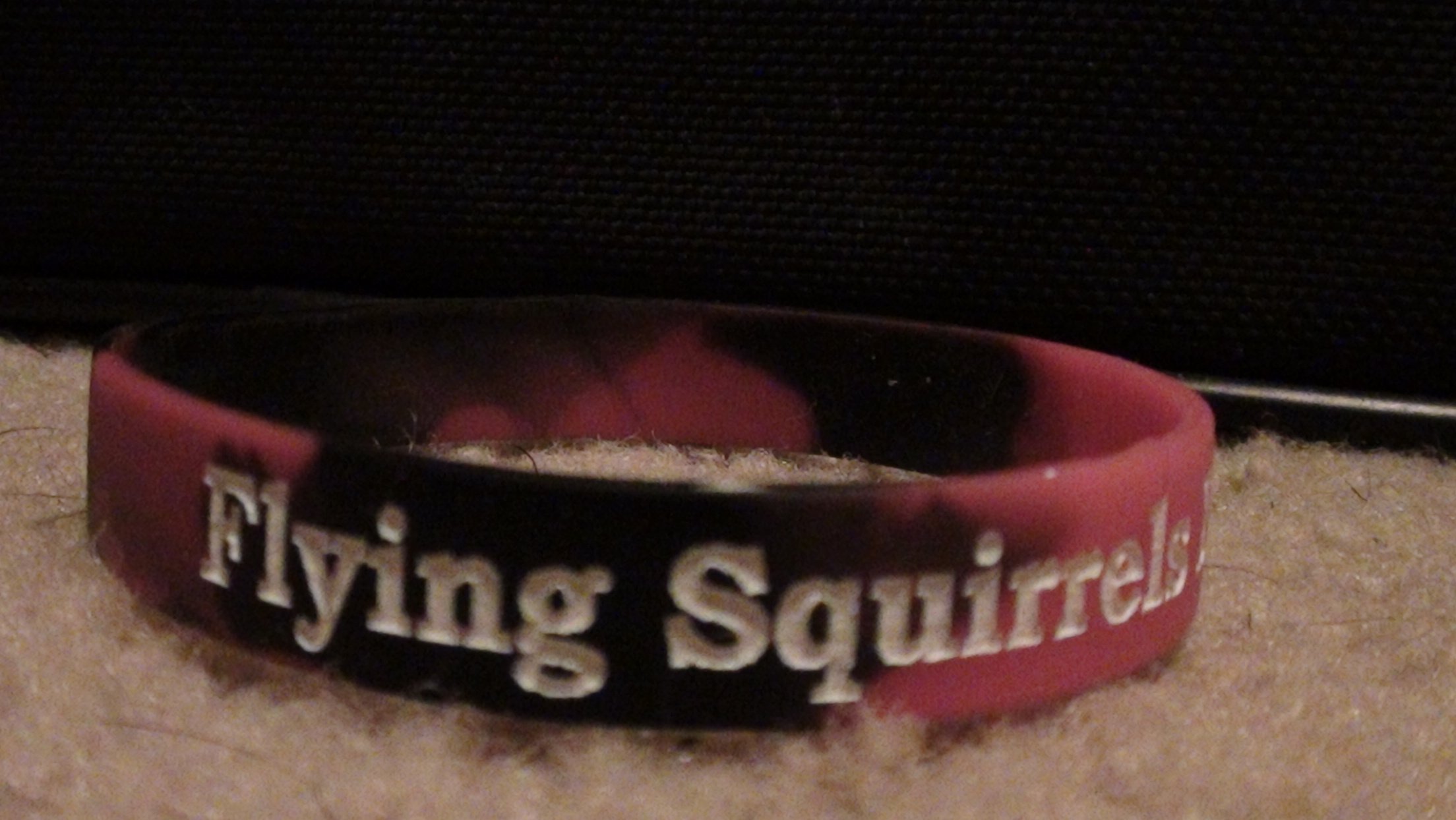 Richmond Flying Squirrels Wristbands...Black and Red Swirl...Saids 