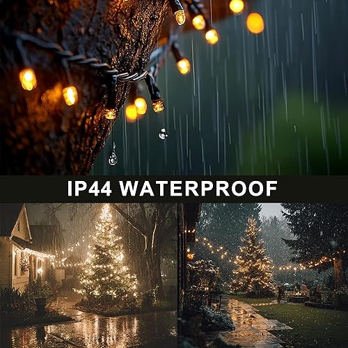Miniatura 2 de Dazzle Bright Guirnalda de luces de Navidad, 600 luces LED de 196 pies, impermeables, de alambre verde, con 8 modos de iluminación, temporizador,