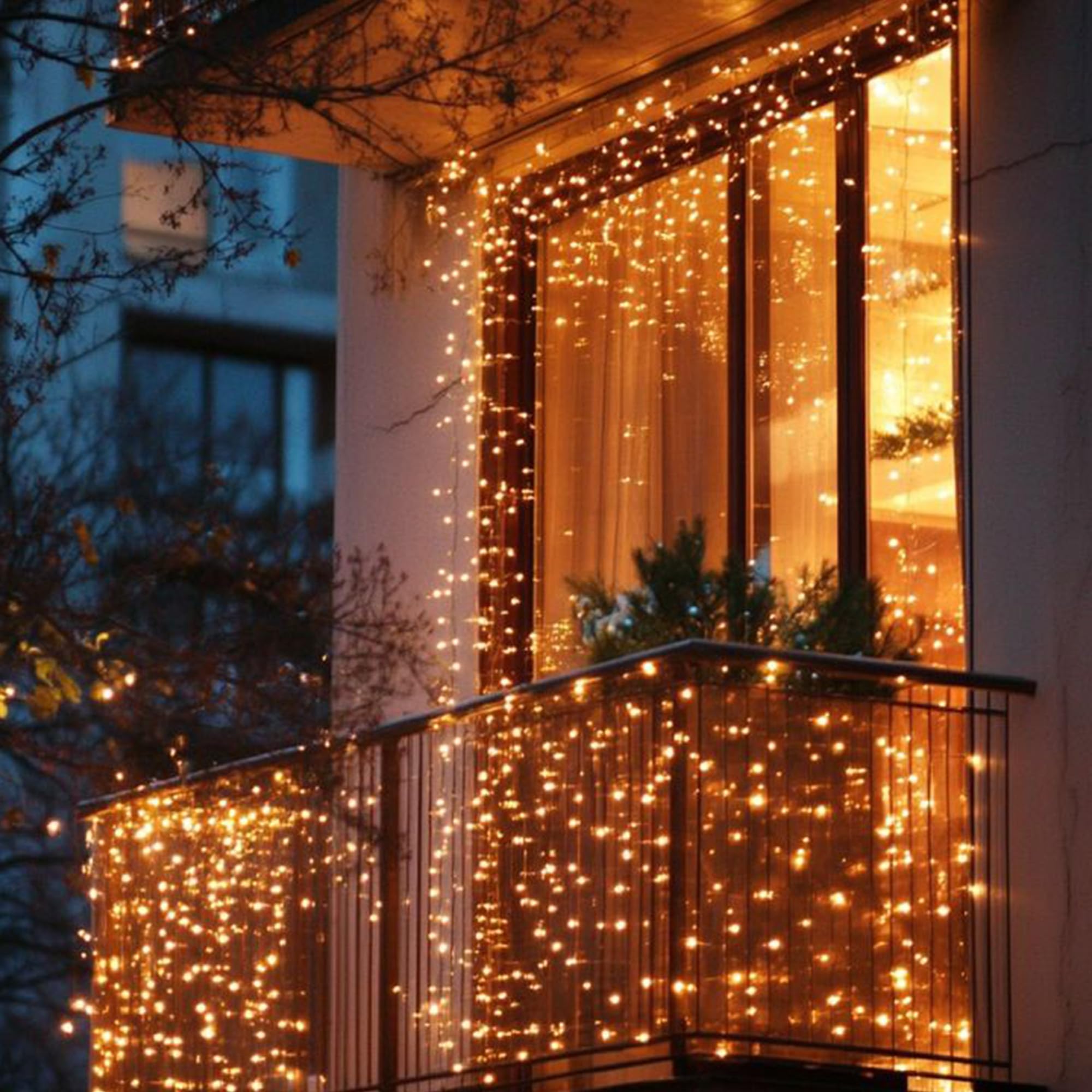 Well Home Guirlande de 1 200 lumières LED Blanc Extra Chaud avec contrôleur 8 Fonctions 24 m