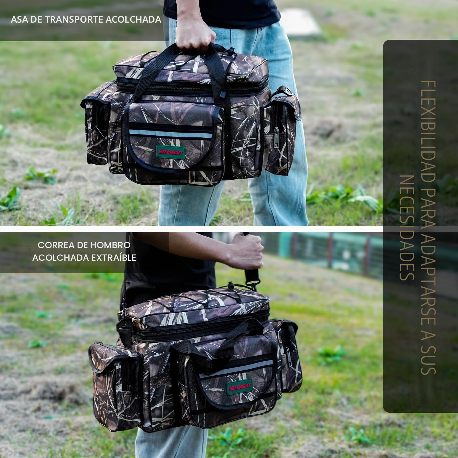 Seaknight SK003 - Bolsa de pesca para carpas de un solo hombro, bolsa de transporte de camuflaje al aire libre, bolsa de viaje, 50 x 28 x 27 cm