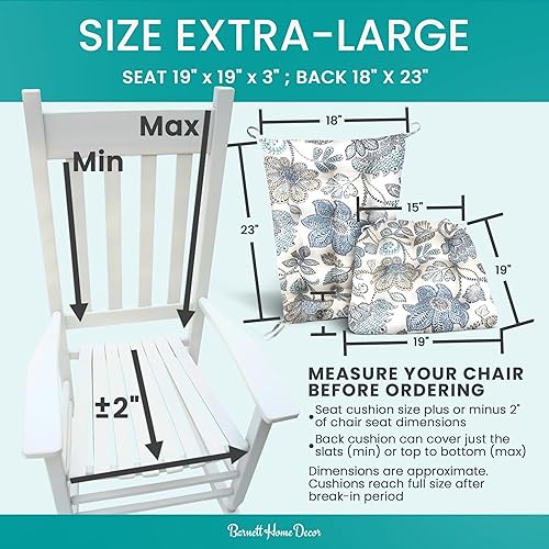 Miniatura 4 de Rave Sand Neutral Porche Rocker Cojines  Extra Grande  Interior  Exterior  Resistente a la decoloración  Resistente a la intemperie  Relleno de