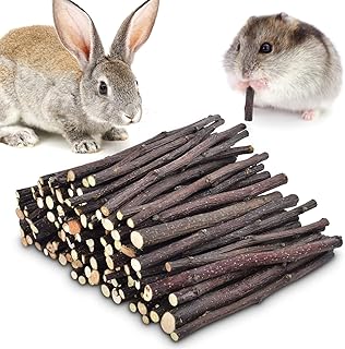 ERKOON Natural Apple Sticks 300g (10.5oz Small Animals Molar Chew Toys Apple Branch Chew Treats for Hamster Rabbit Chinchilla Bunny Guinea Pig Squirrel