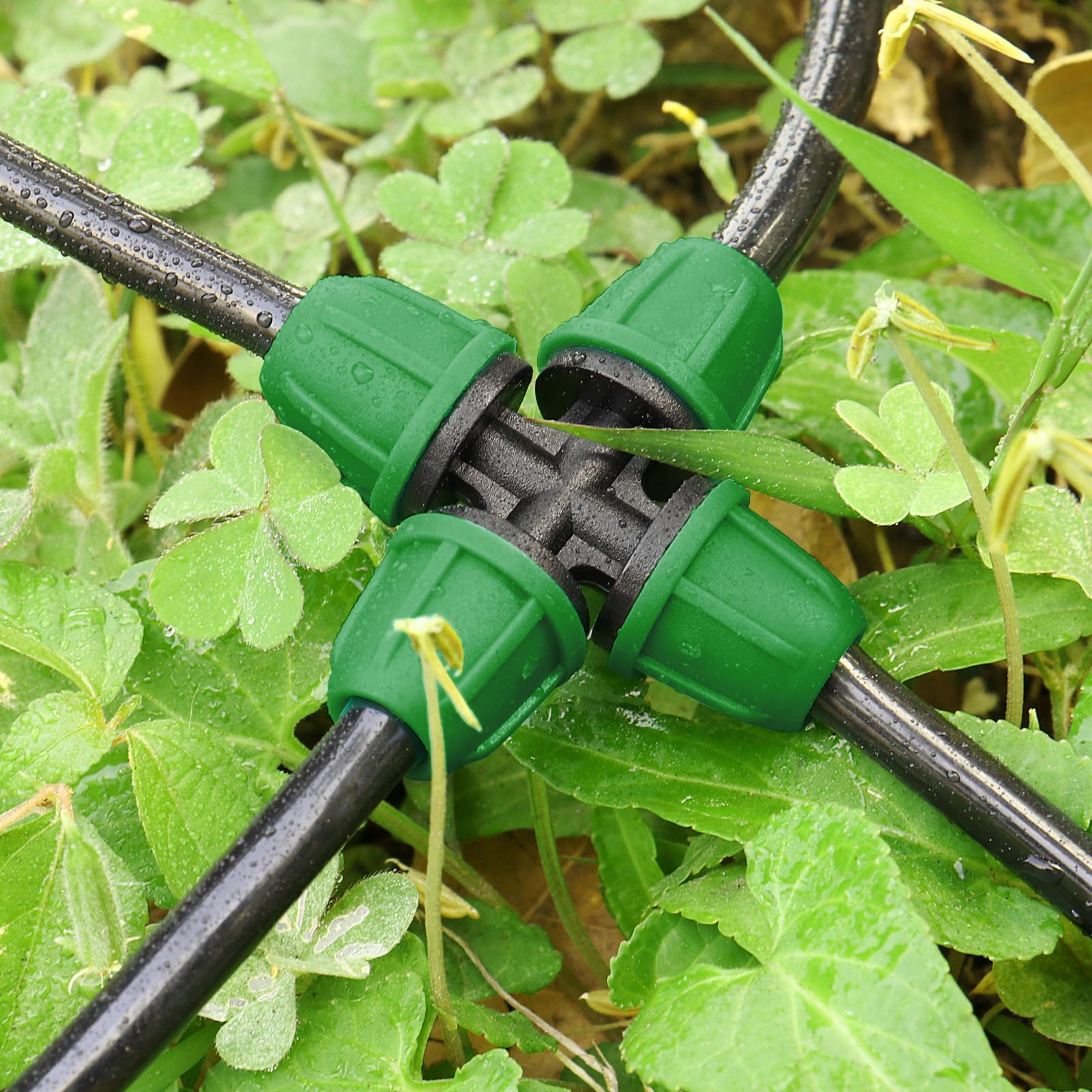 Copadri Drip Irrigation Cross Fittings, 12 Pieces 1/2'' Drip Line Barbed Cross Tee Connectors For 1/2 Inch Irrigation Tubing 4-way Cross For Garden
