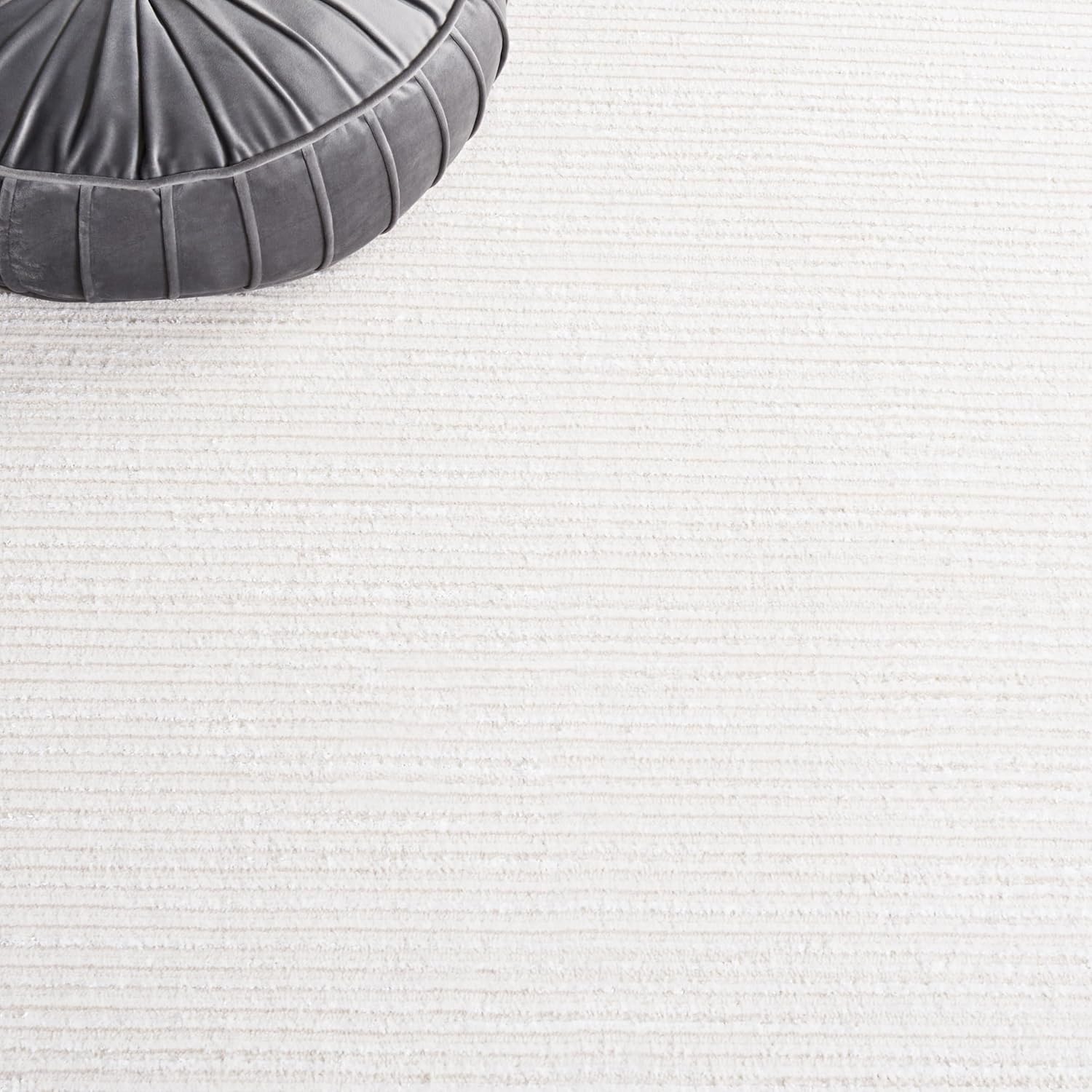 Ivory Hand-Knotted Synthetic Area Rug, 5'3" x 7'6"