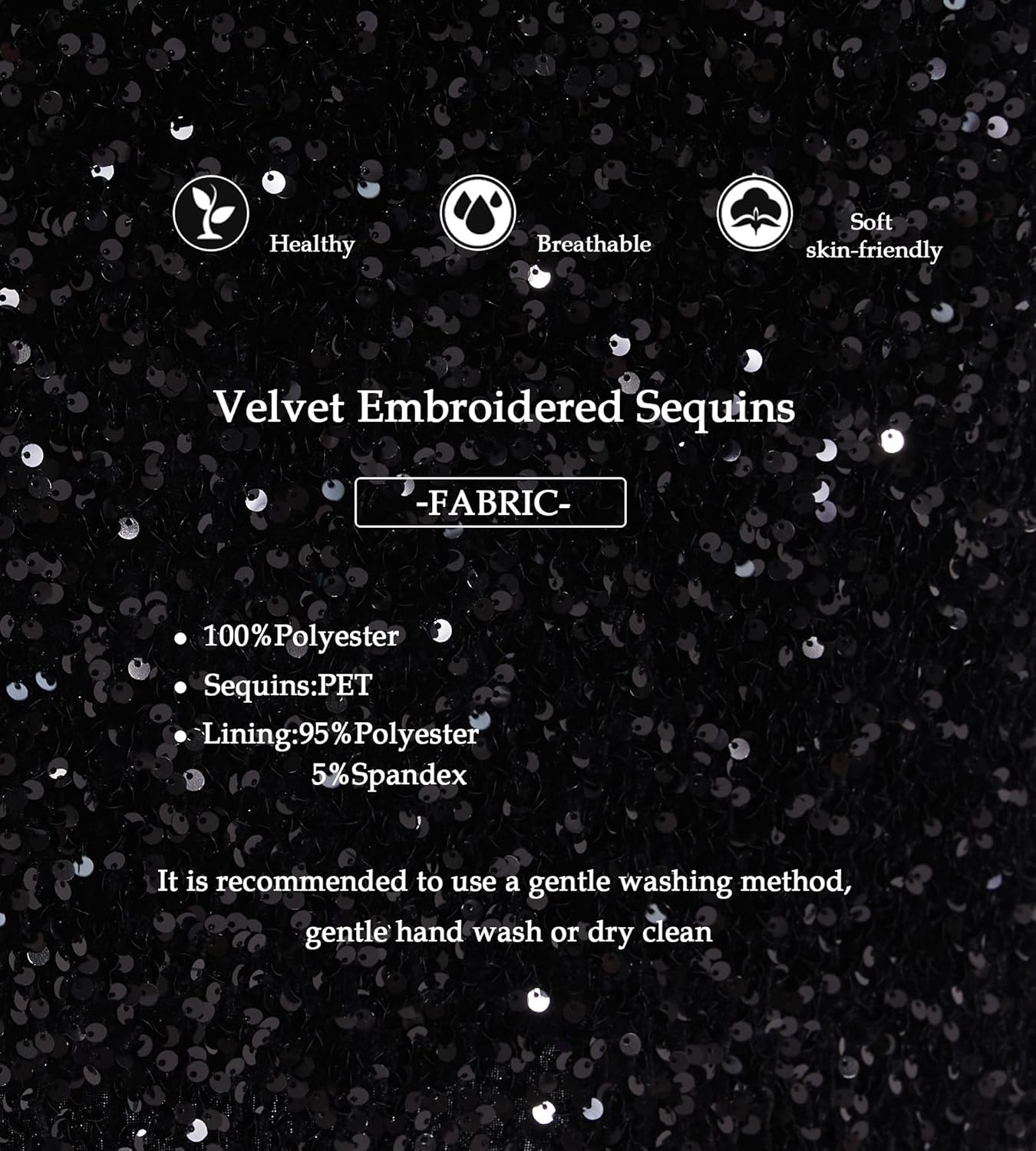 Women’s Sequin Velvet Skirt Elastic High Waist Sparkle Split Hem Night Out Party Maxi Skirt - Image 4