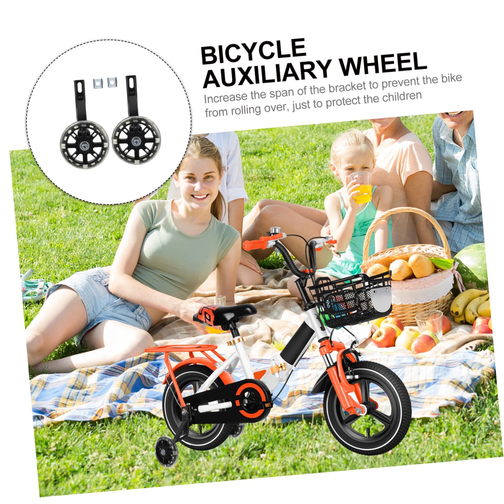 Ruedas de Entrenamiento para Bicicleta Infantil con Luz Estabilizadores Resistentes y Soporte Seguro para Adecuadas para Bicicletas