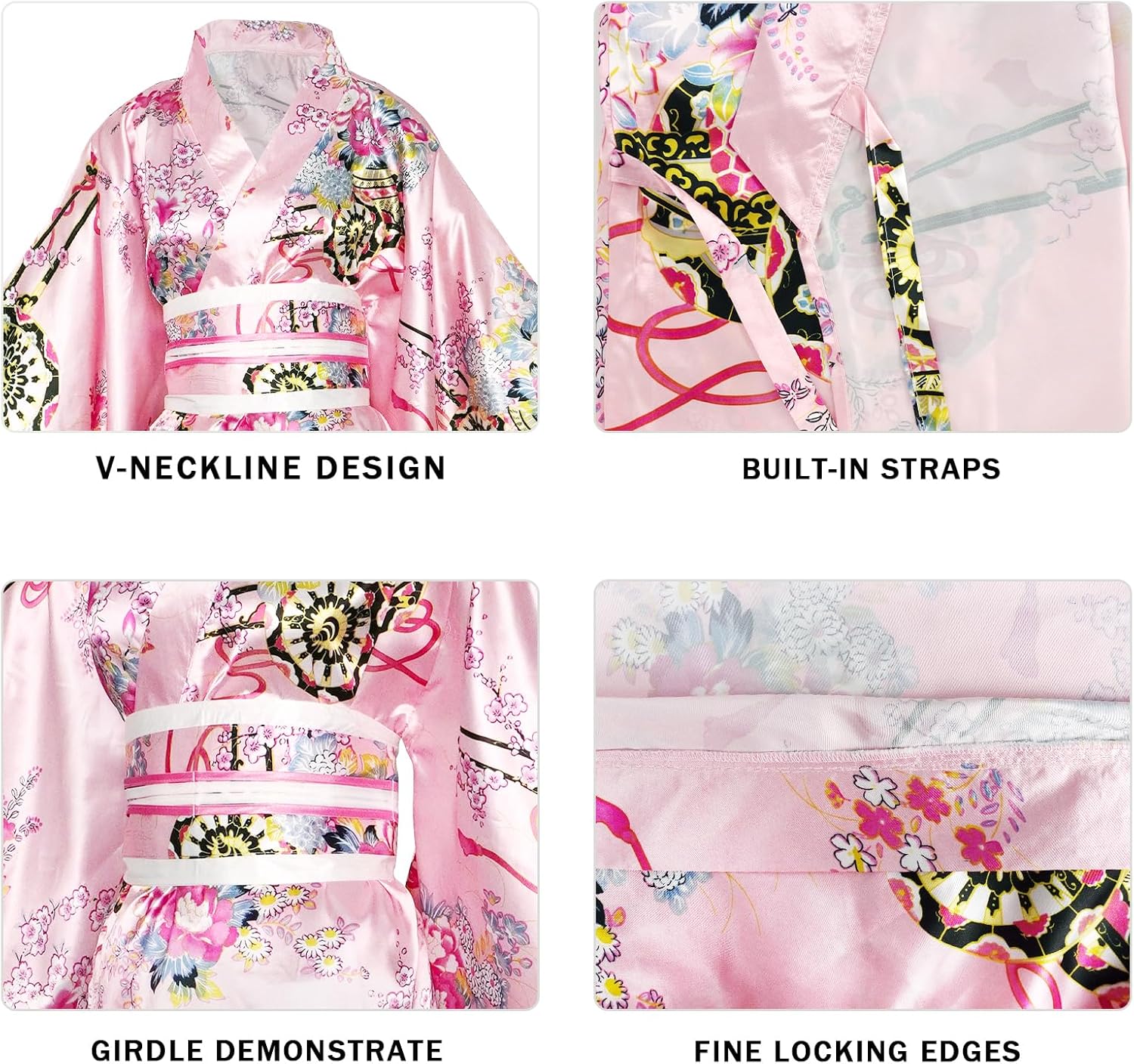 Kimonos for Women Japanese Dress Yukata Geisha Costume Fancy Robe Anime Cosplay Maid Outfit Mask Hand Fan Socks Set - Image 5