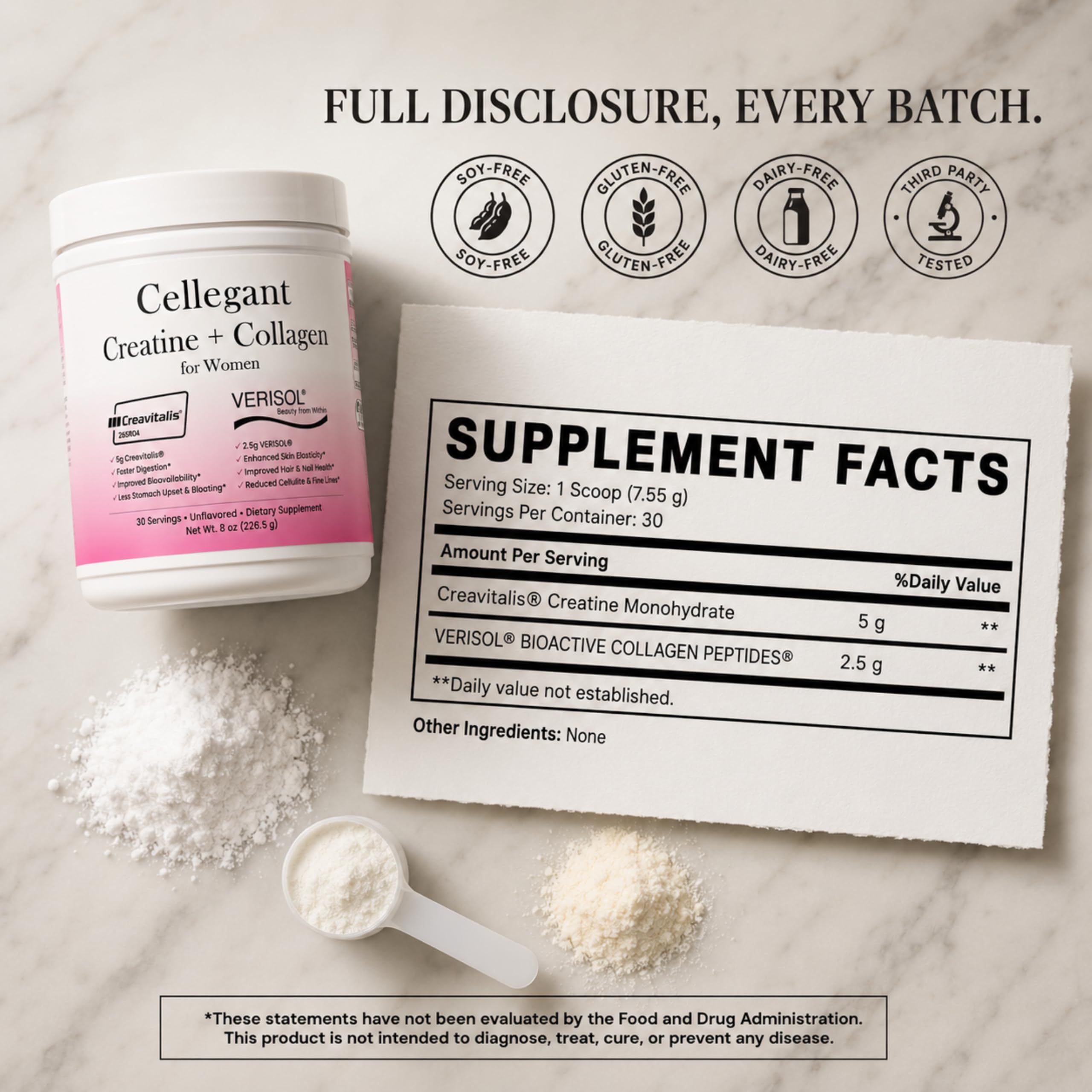 Creatine for Women | Creavitalis German Creatine Monohydrate + Verisol Collagen Peptides for Skin | Micronized Unflavored Pure Organic Creatina Powder Supplement for Menopause Over 40 50 — Amazon image 9