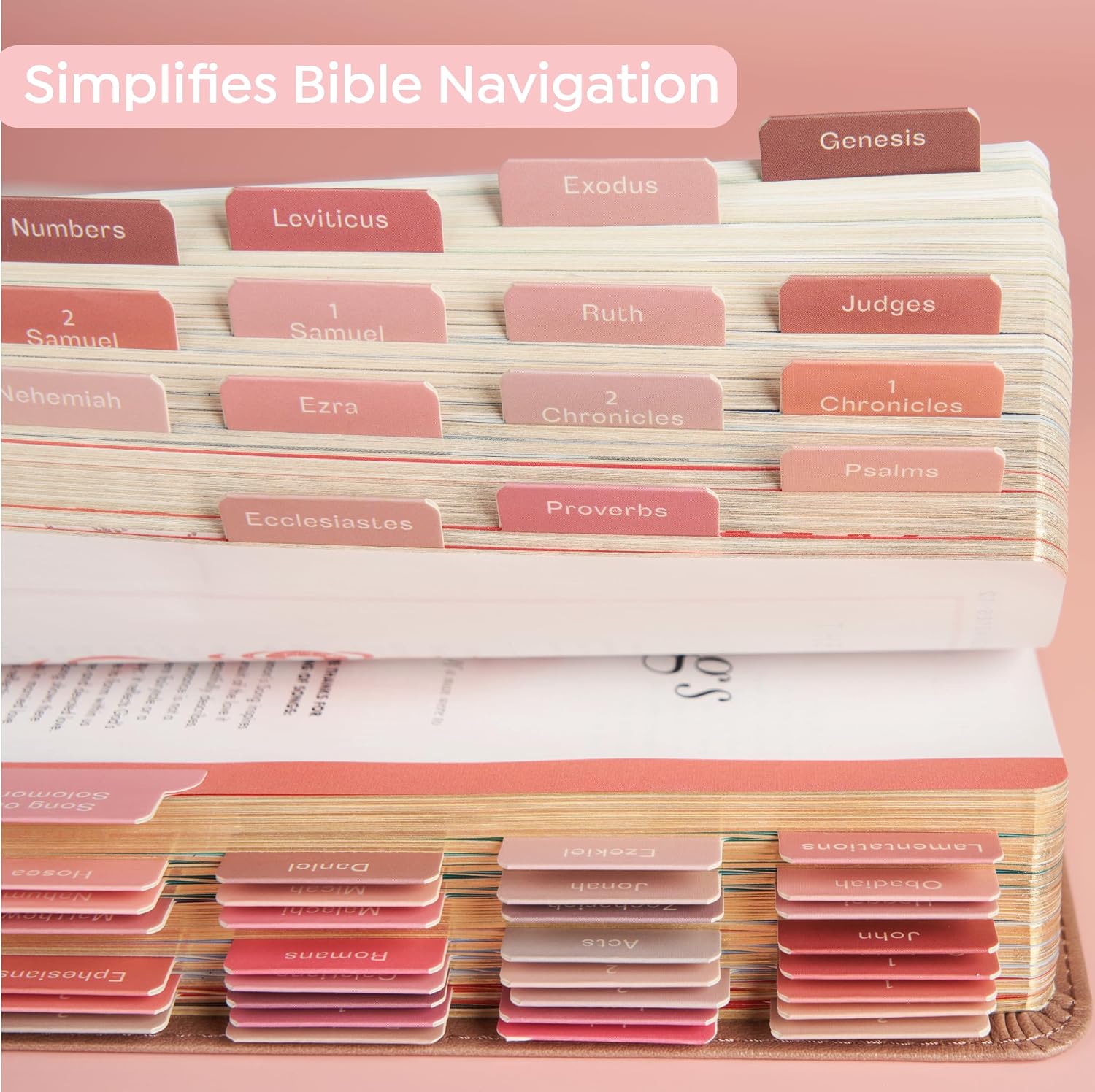 BLIEVE- Bible Tabs, Rosey Edition with Stickers Included, Laminated Bible Tabs for Women and Men, Bible Accessories and Study Supplies, Bible Book Tabs and Sticker Labels Designed for Bibles image 4