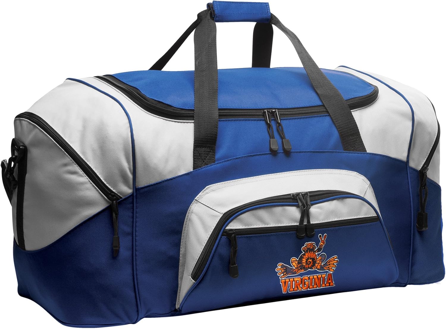Large University of Virginia Suitcase Duffel Bag Large UVA Peace Frog Duffle for Travel or Sports Gear Bag