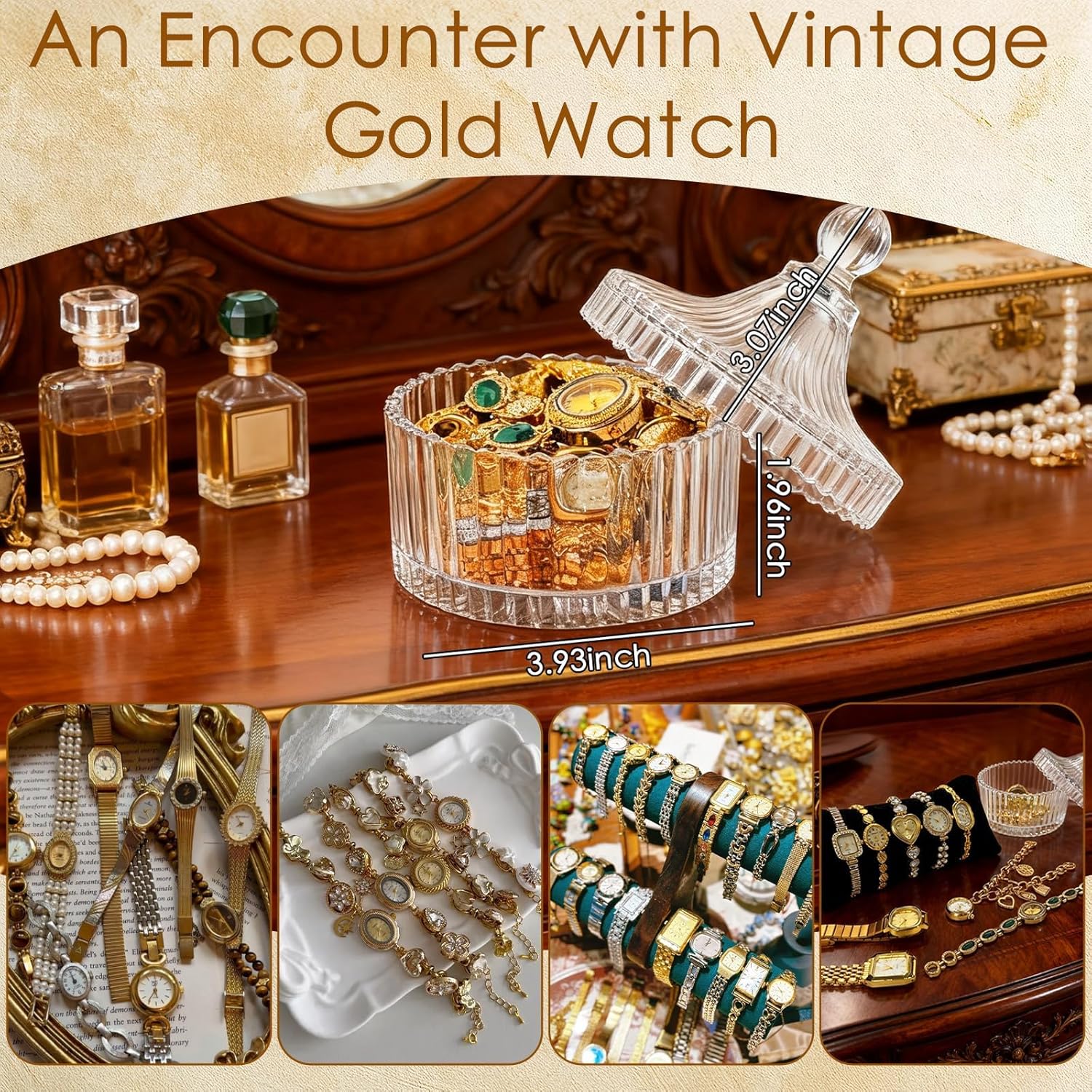 6Pcs Watches for Women Small Vintage Dainty Gold Watch Adjustable Band with Watch Link Removal Tool - Image 3