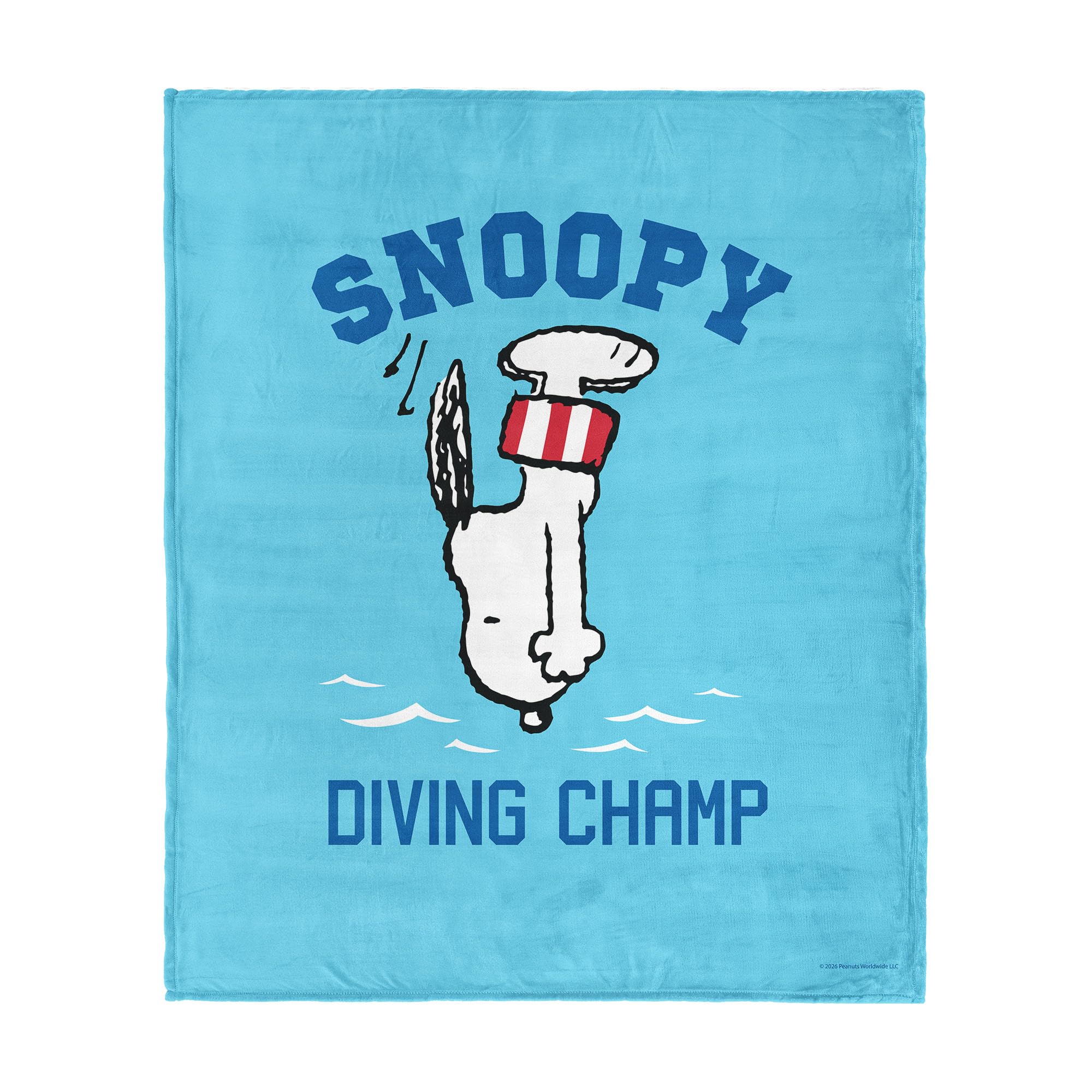 Northwest Peanuts Snoopy Diving Silk Touch Throw Blanket 50x60 inches