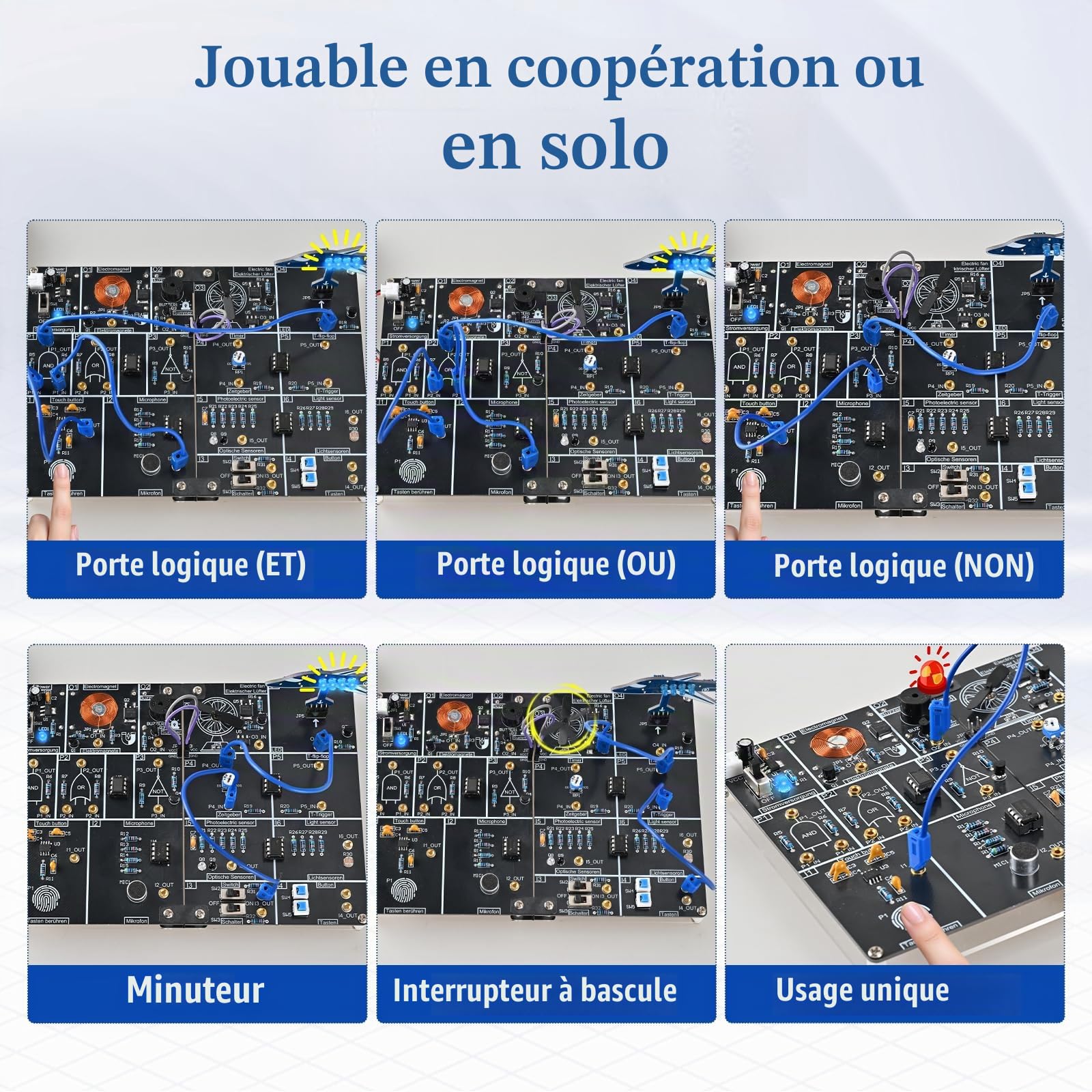 PEMENOL Kit de soudure électronique avec ventilateur et lampe LED multifonction pour adultes et débutants, cadeau créatif