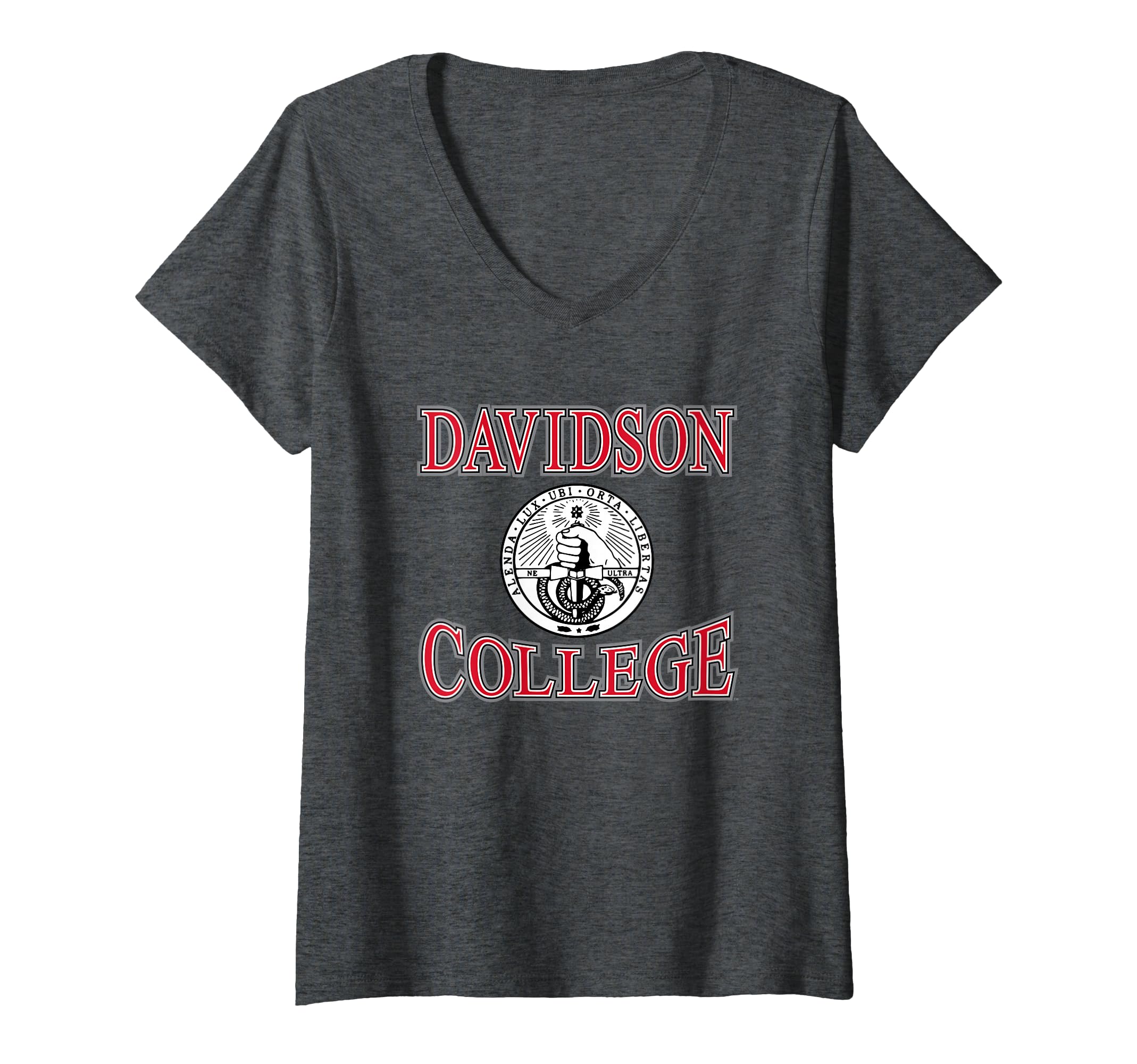 Womens Davidson Wildcats Laurels Officially Licensed V-Neck T-Shirt