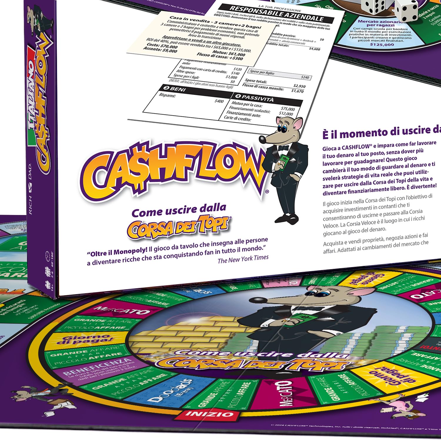 Rich Dad CASHFLOW Gioco educativo di Robert Kiyosaki per l'educazione finanziaria della famiglia la creazione di imprese gli investimenti e la gestione del denaro Opportunità di apprendimento ludiche