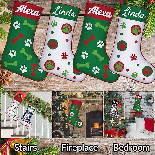 Miniatura 5 de GBVllexuii Medias de Navidad con nombre personalizado en forma de pata de hueso de perro foto personalizada 1 2 3 4 5 medias colgantes de Navidad 1