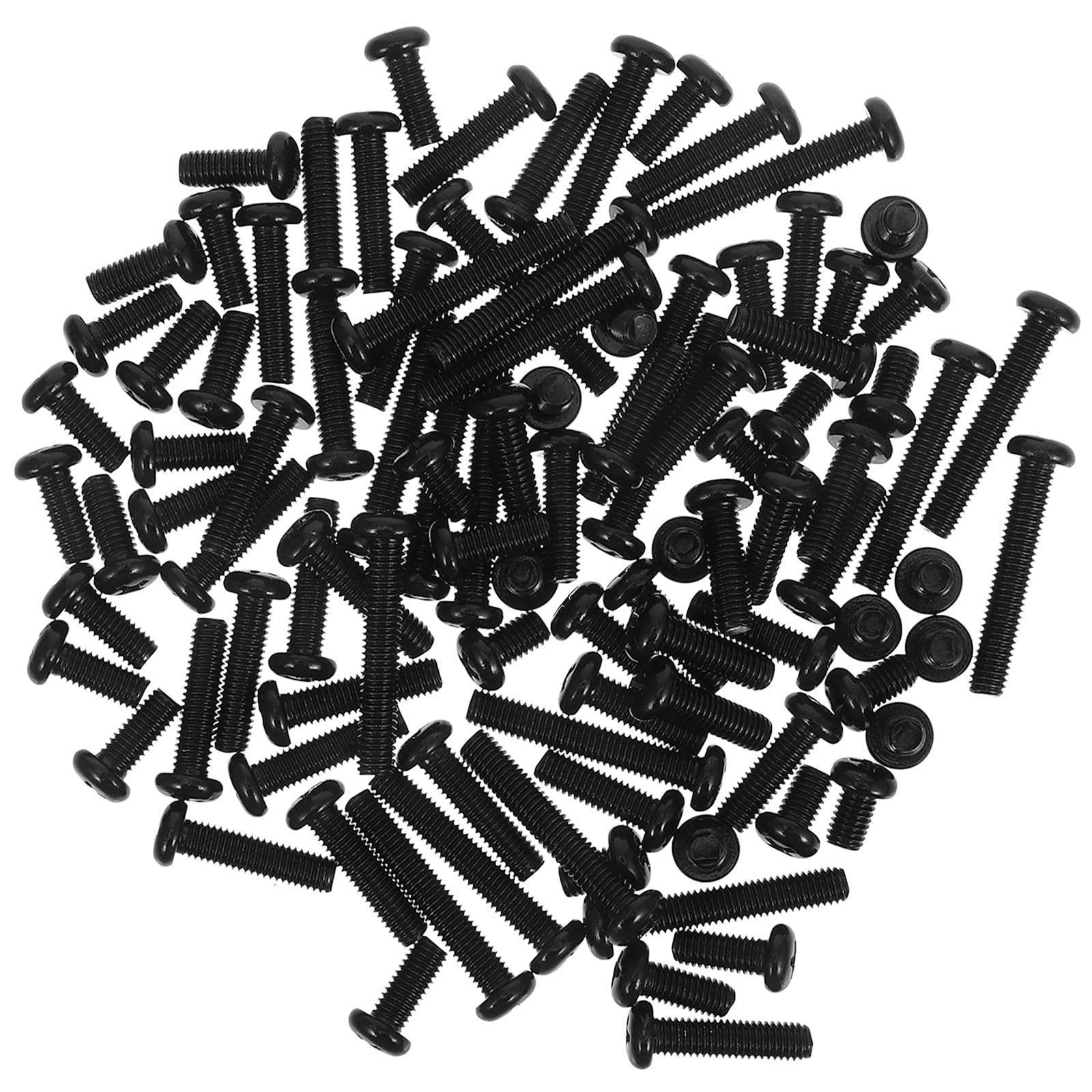 STOBAZA 400 Piezas Tornillos de Máquina de Cabeza Redonda M5 Negros Acero