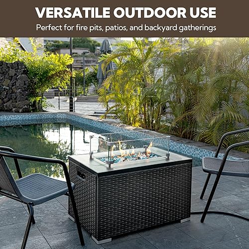 Miniatura 146 de GASPRO Vidrio transparente de 10 libras para mesa de hoguera, rocas de vidrio reflectante para chimenea de gas, precioso, 1/2 pulgada Reflectante