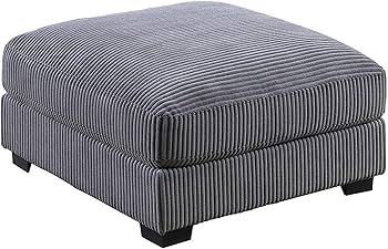 Amazon.com: Benzara Joana Cocktail Ottoman- Dark Gray Wide