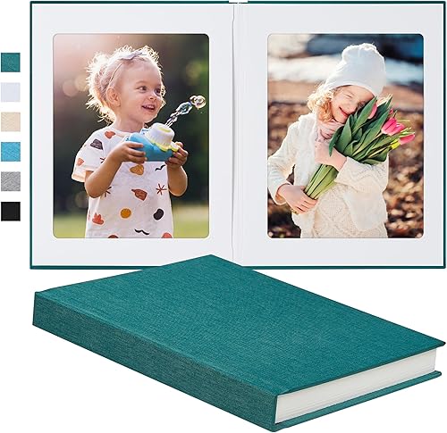 Álbum de fotos de 8 x 10 pulgadas con cubierta de lino para escritura, álbum de fotos de 8 x 10 pulgadas, con capacidad para 30 fotos, ideal para