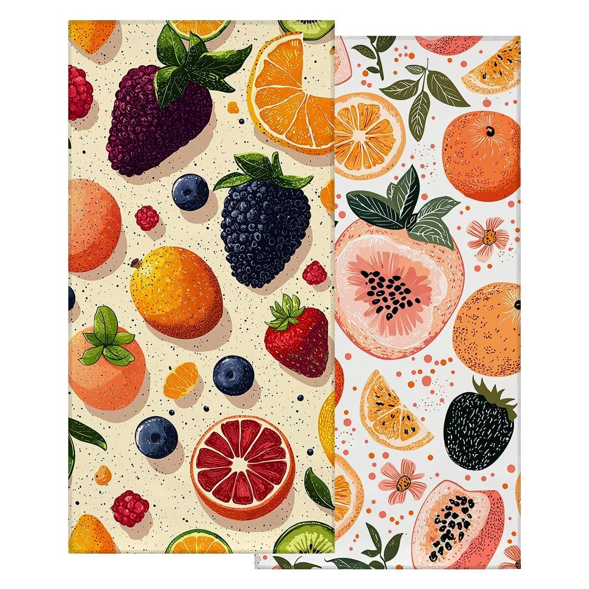 Ręcznik plażowy XXL, 100 x 200 cm, zestaw 2 szt., z mikrofibry, ręcznik plażowy, owoce, szybkoschnący, do sauny, fitness, bez piasku, ręcznik plażowy, do sauny, duży ręcznik kąpielowy, prezent dla