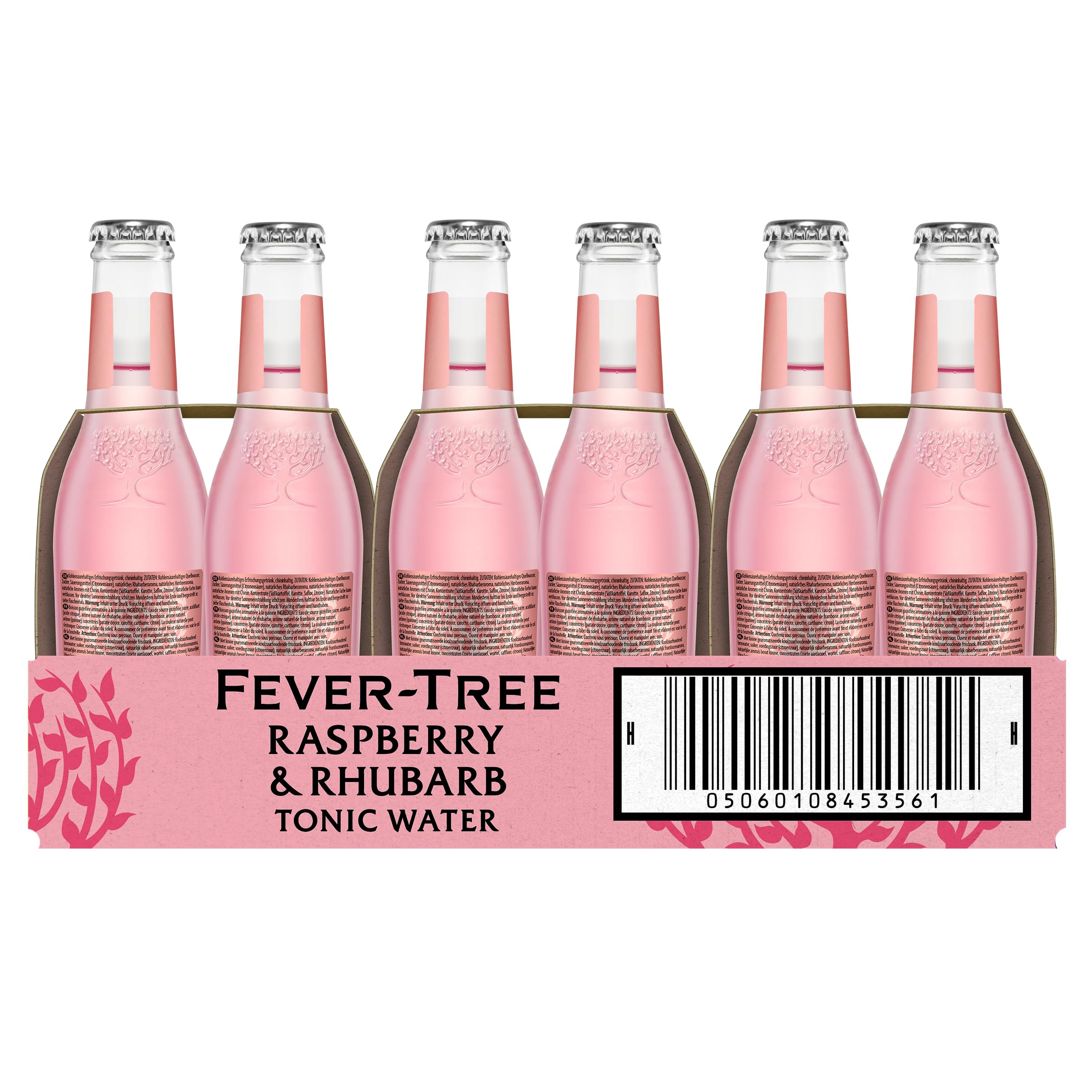 FEVER-TREE - 24 Bouteilles de 200ml - Raspberry et Rhubarb Tonic Water (Framboise-Rhubarbe)