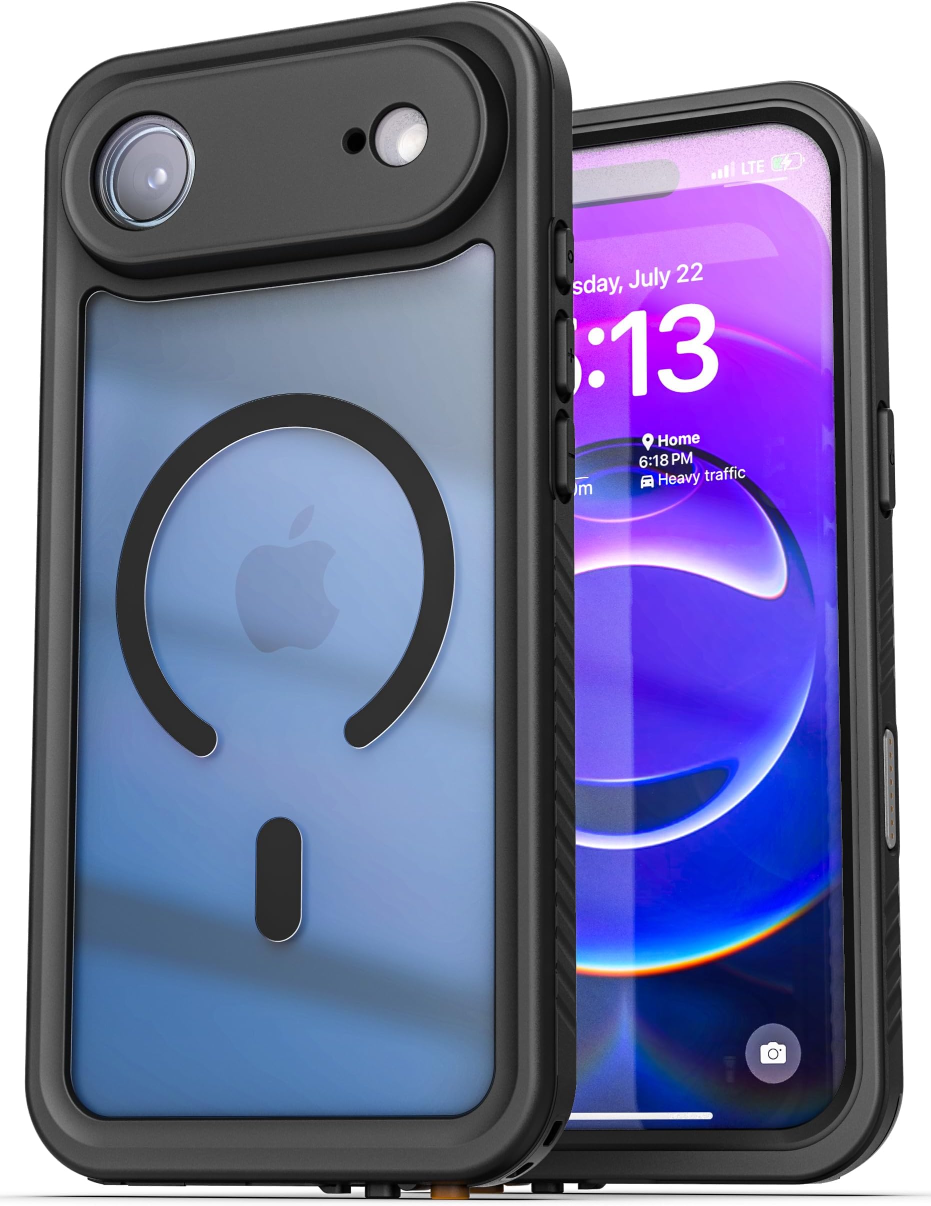 for iPhone Air Waterproof Case with Camera Control Capture Button [IP-68] Full Body Protection with Built-in Screen Protector (Compatible with MagSafe) Clear