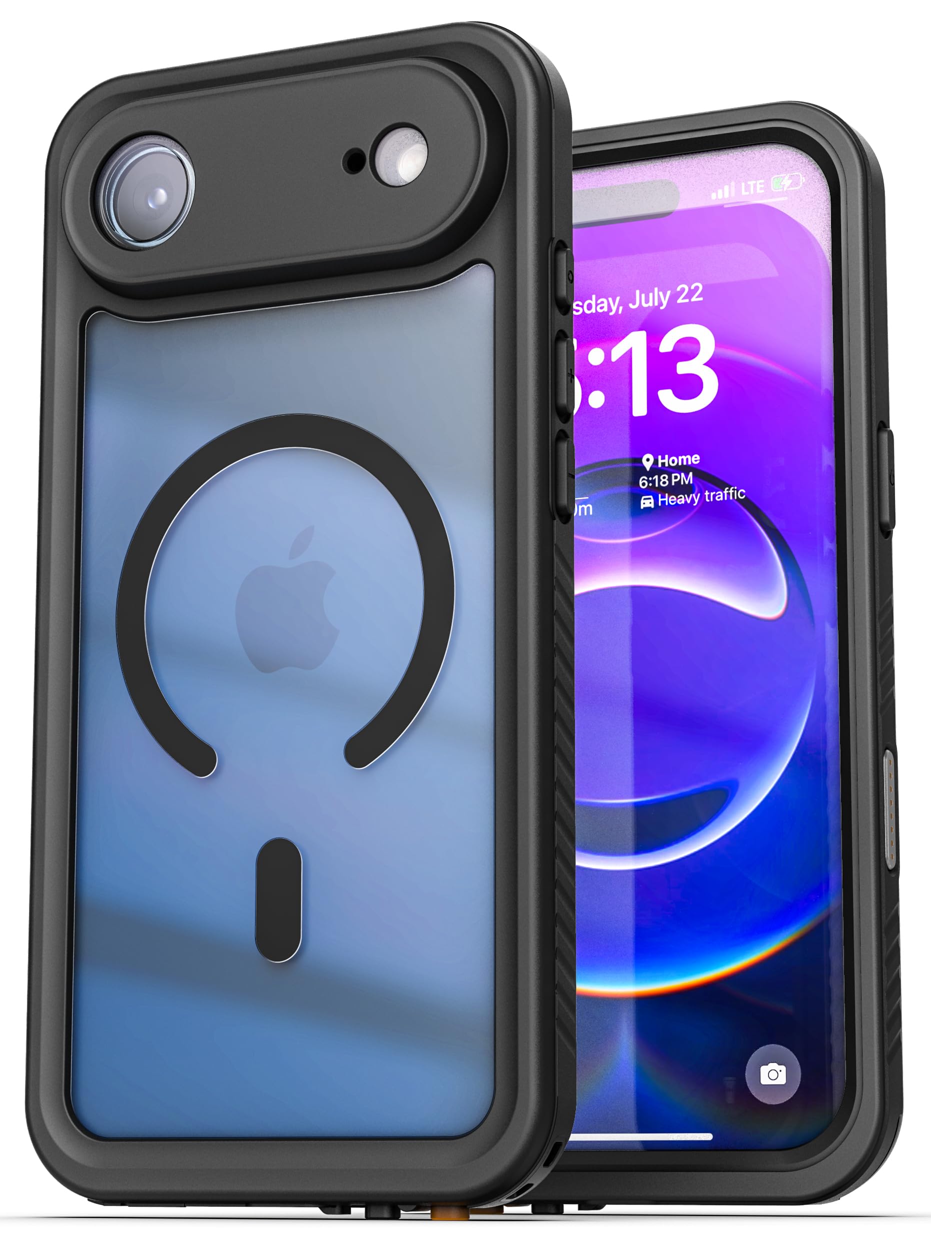 for iPhone Air Waterproof Case with Camera Control Capture Button [IP-68] Full Body Protection with Built-in Screen Protector (Compatible with MagSafe) Clear