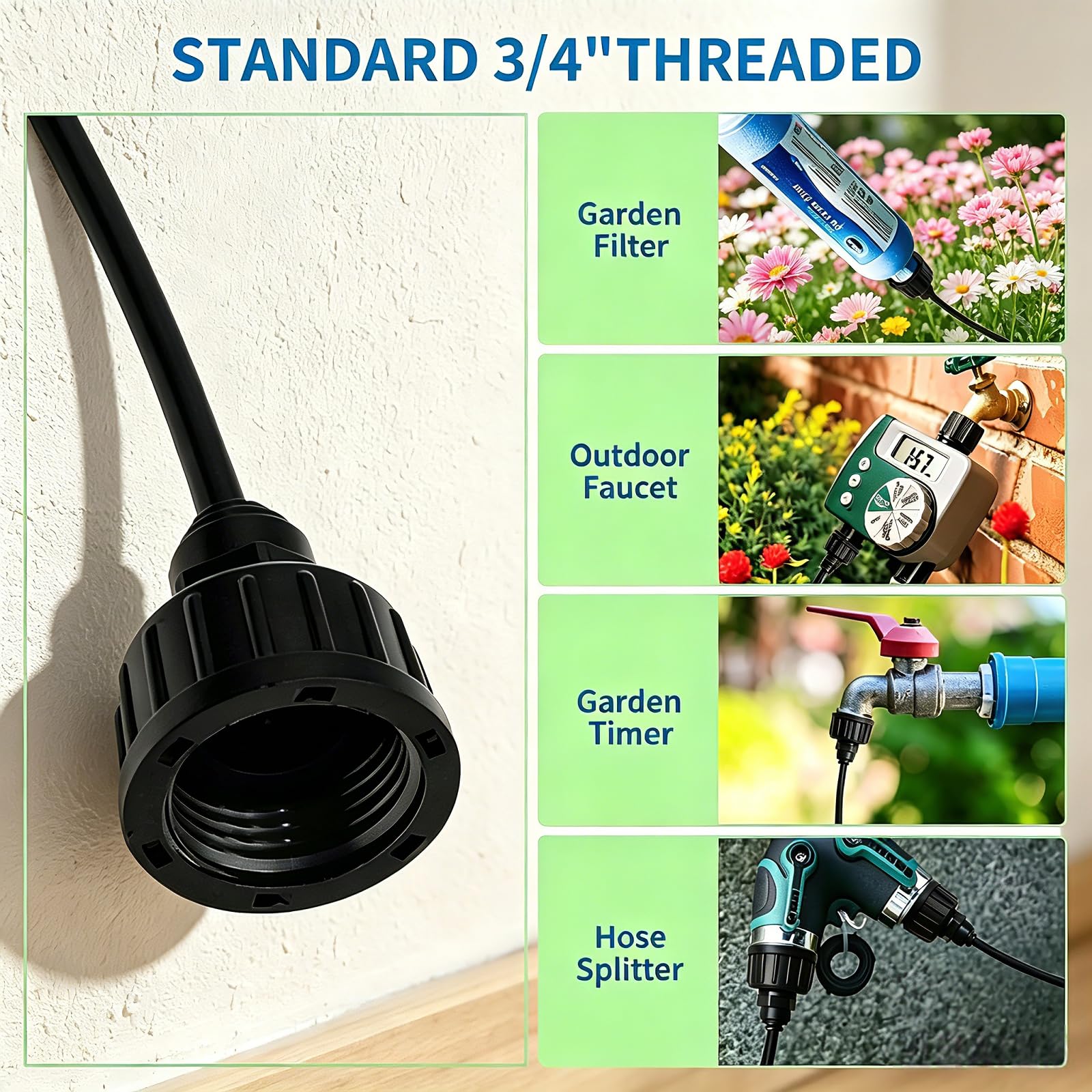 Système Brumisation 20 m, 20 Buses Laiton 3/4", sans électricité | Chakedix Kit Brumisation 20 m, 20 buses laiton, adaptateur 3/4", rafraîchit 20°C, sans électricité, anti-UV, terrasse jardin