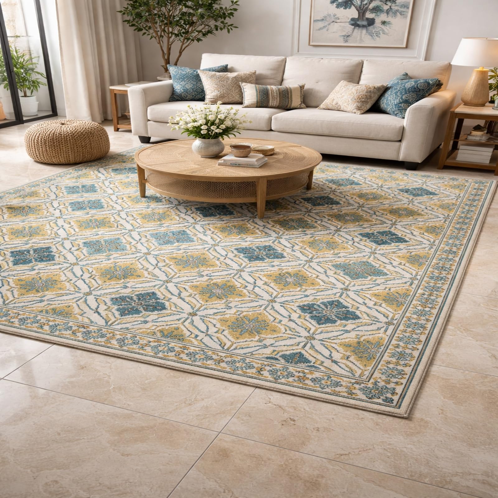 Tapis géométrique 80 x 120 cm pour protéger le sol de la cuisine