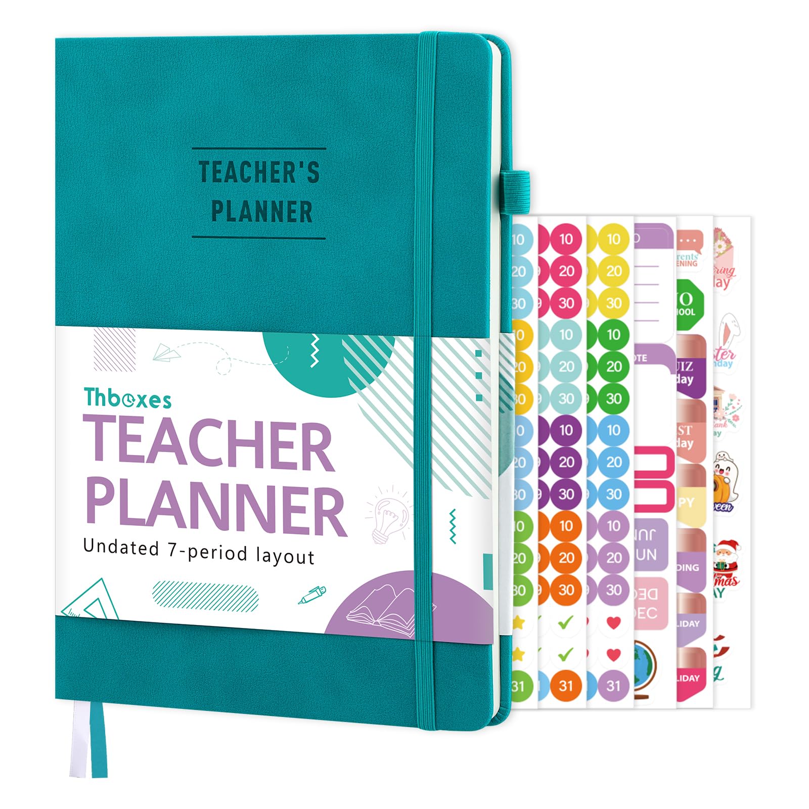Teacher Planner, Undated Teachers Lesson Plan Book Hardcover Teacher Plan Book with Weekly & Monthly Calendars for Classroom Organization & School Year Planner, 25x17.5cm (Blue)