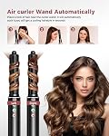 Atopskins 5 en 1 Séchoir à cheveux Brosse Sèche-cheveux, Ionique chaud Air Styler avec les curlers automatiques, brosse de volumizer & Straightener, outil de styling à séchage rapide pour tous les types de cheveux, léger voyage amical (noir)