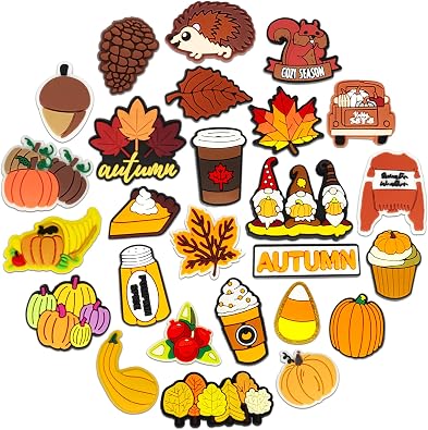 25 | 50PCS Puerto Rico Autumn Rock Music Shoe Charms Fits for Croc Clog Sandals, Cute Shoes Decorations Accessories for Boy Girl Adults Women Men