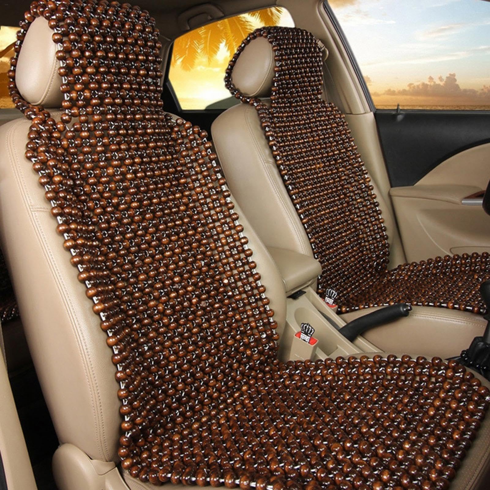Coprisedile con perline di legno, Cool Wooden Beads Seat Massaggio Car Seat Cushion 45 x 130 cm Rende la guida sopportabile, meno doloroso, lunghi viaggi, protegge la schiena dal sudore